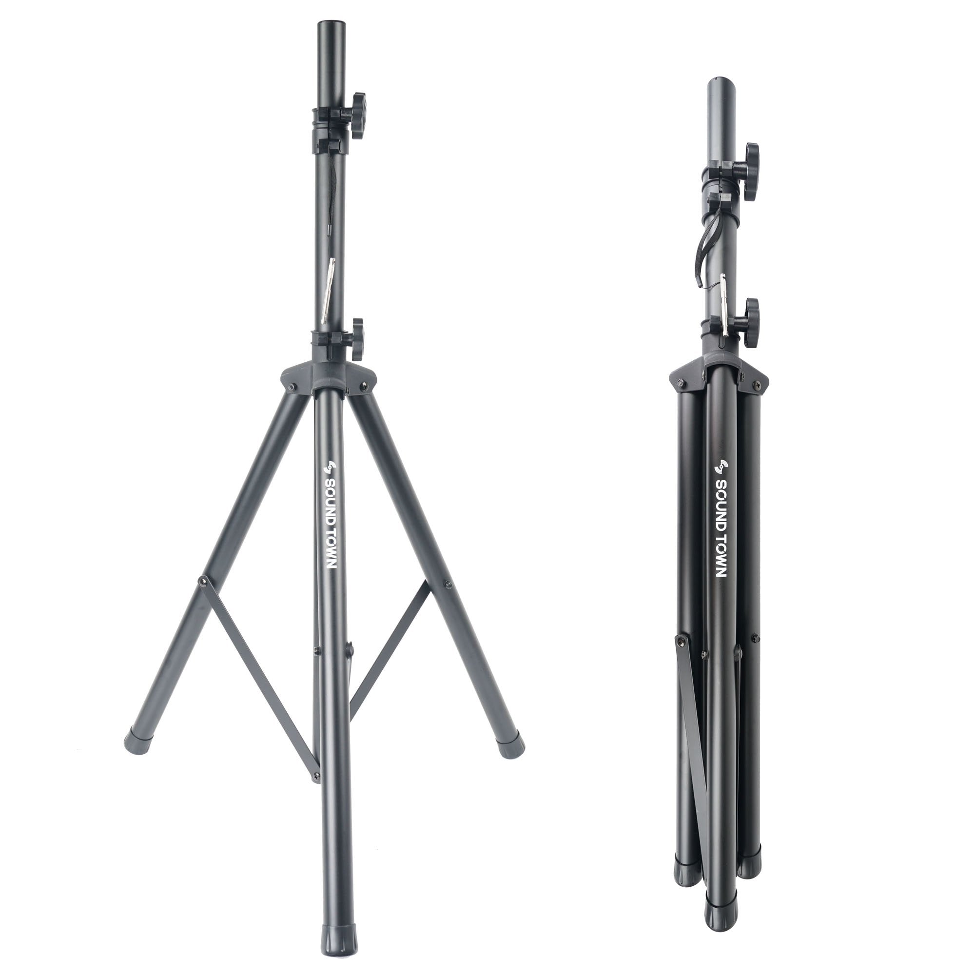 Sound Town 2-Pack Universal Tripod Speaker Stands With Adjustable Height From 41.4    To 81.8   , 35Mm Compatible Insert, Lockin