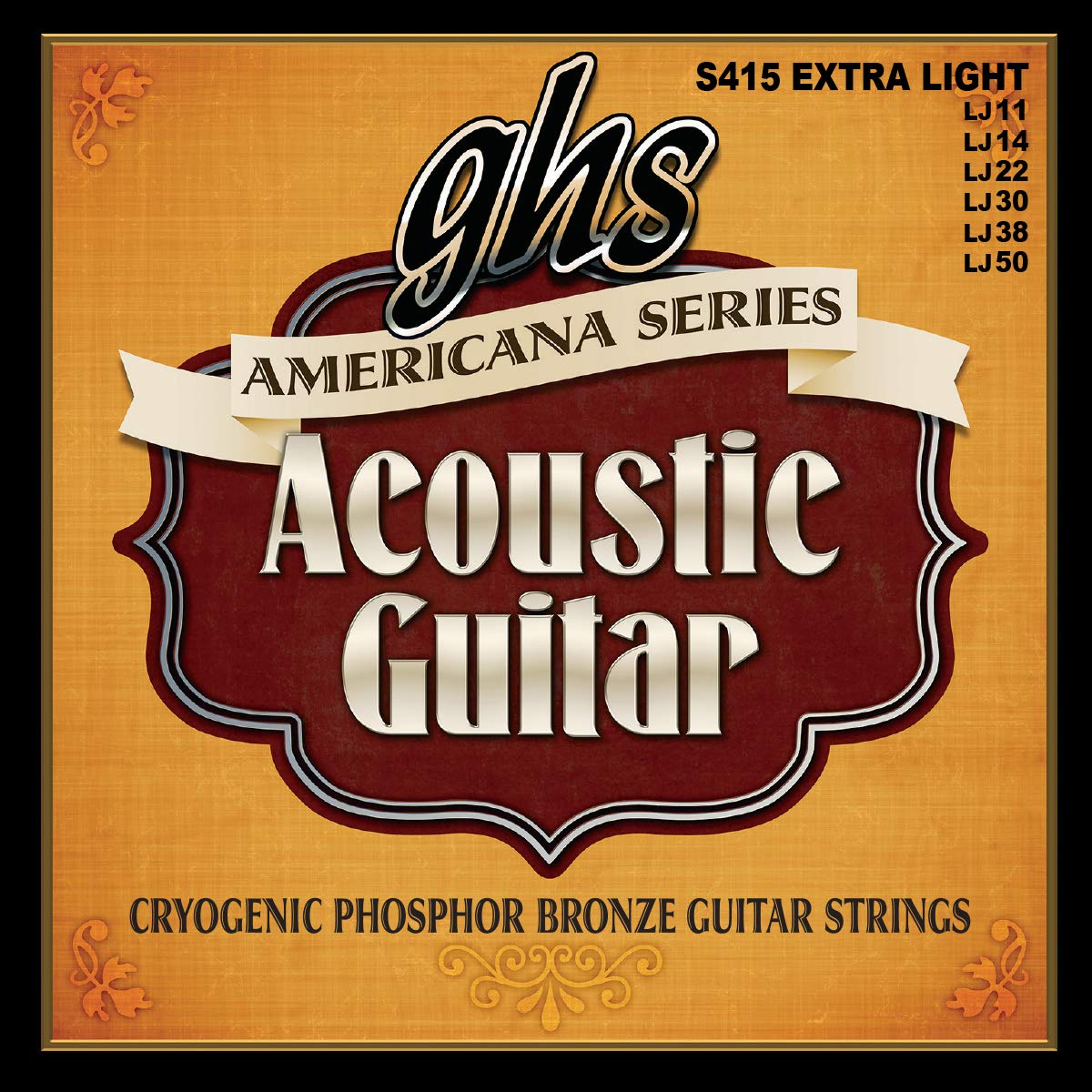 Ghs Strings Americana Phosphor Bronze Acoustic Strings   S415 Set   Extra Light Gauge (11 50)