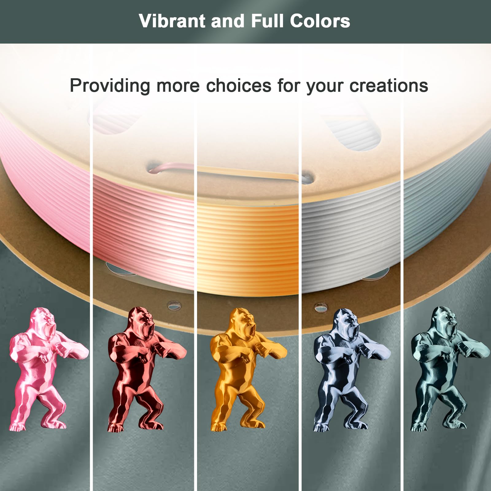 Eryone Silk Pla Filament For 3D Printer, 1.75Mm,  0.03Mm, 1Kg (2.1Lbs)/Spool, Silk Glod