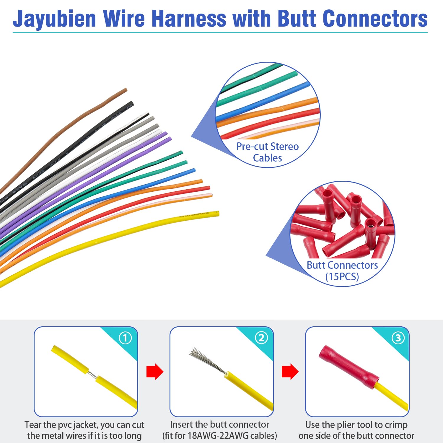 Jayubien Radio Wiring Harness Jbl Adapter Replacement For Toyota Highlander Sequoia Tundra Camry Corolla Vios Prado 20Pin Car St
