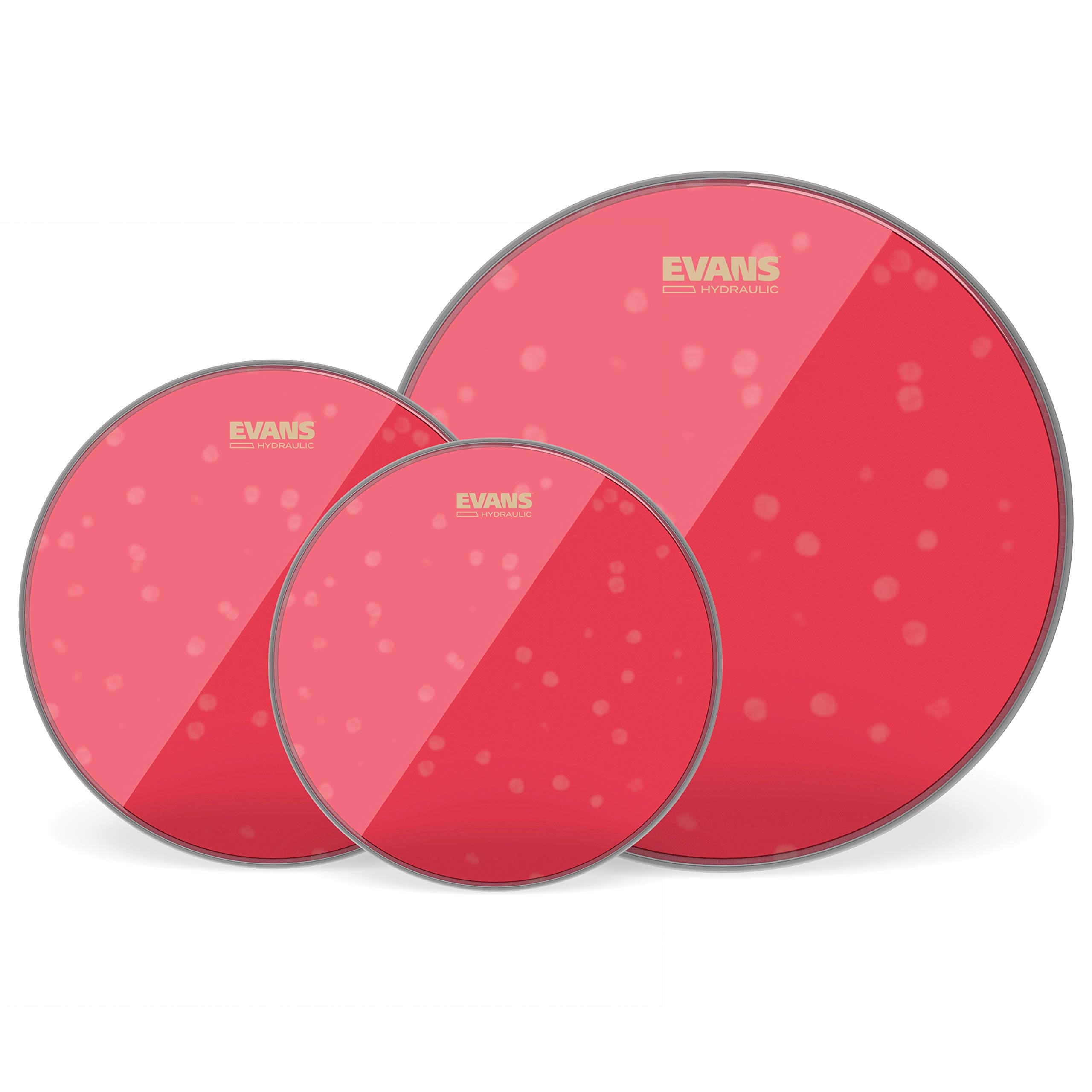 Evans Drum Heads   Hydraulic Red Fusion Pack (10'', 12'', 14'') With 14'' Uv1 Coated Snare Head