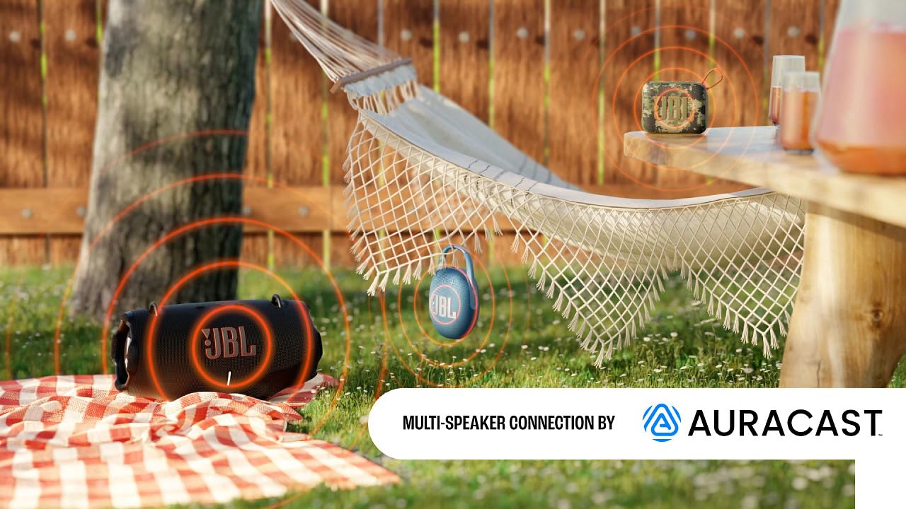 Jbl Clip 5 Ultra-Portable Waterproof Speaker With Auracast (Connect Multiple Speaker), Powerful Audio, Dustproof, Wireless Bluet