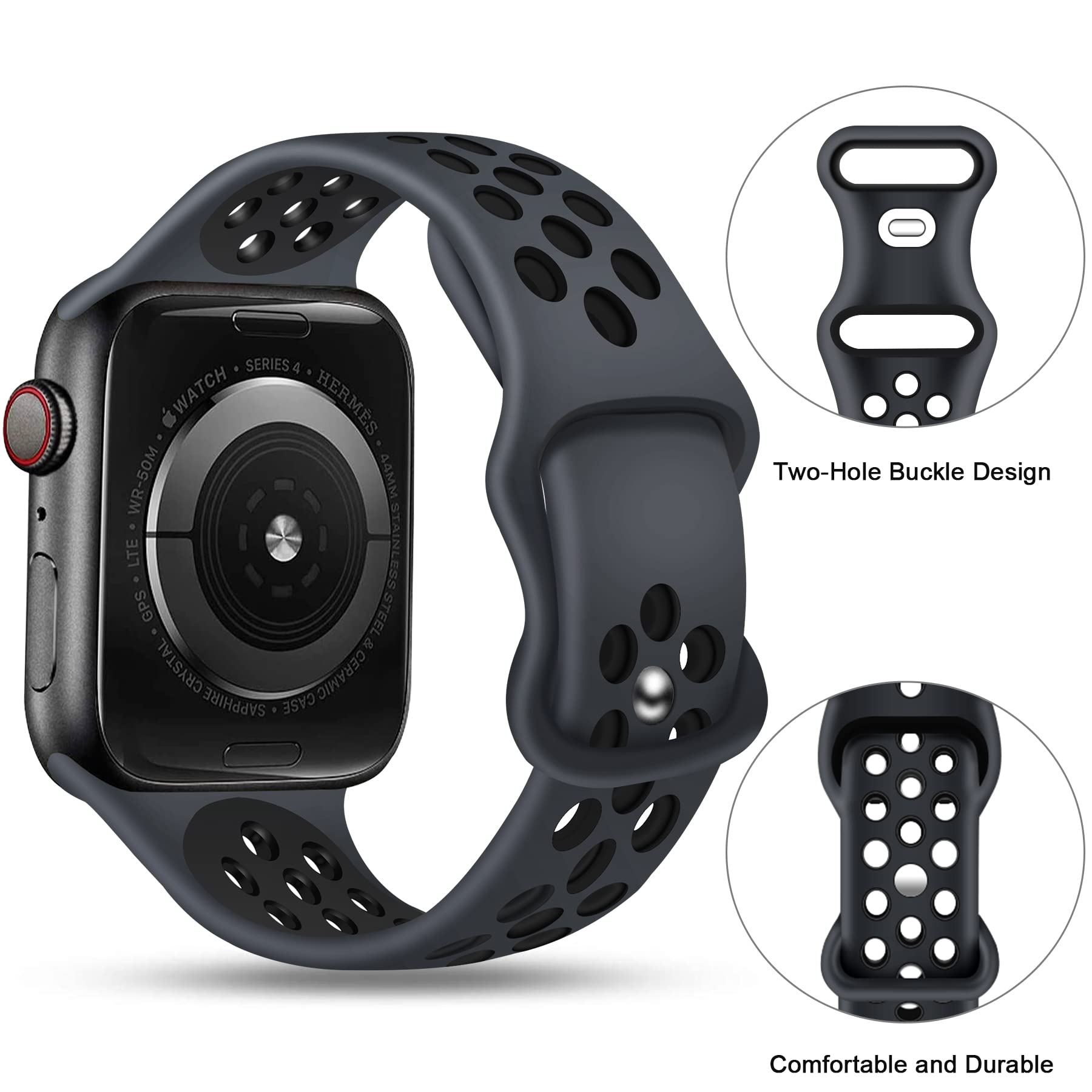 Svisvipa Sport Bands Compatible For Apple Watch Bands 42Mm 44Mm 45Mm 49Mm,Breathable Soft Silicone Sport Women Men Replacement S