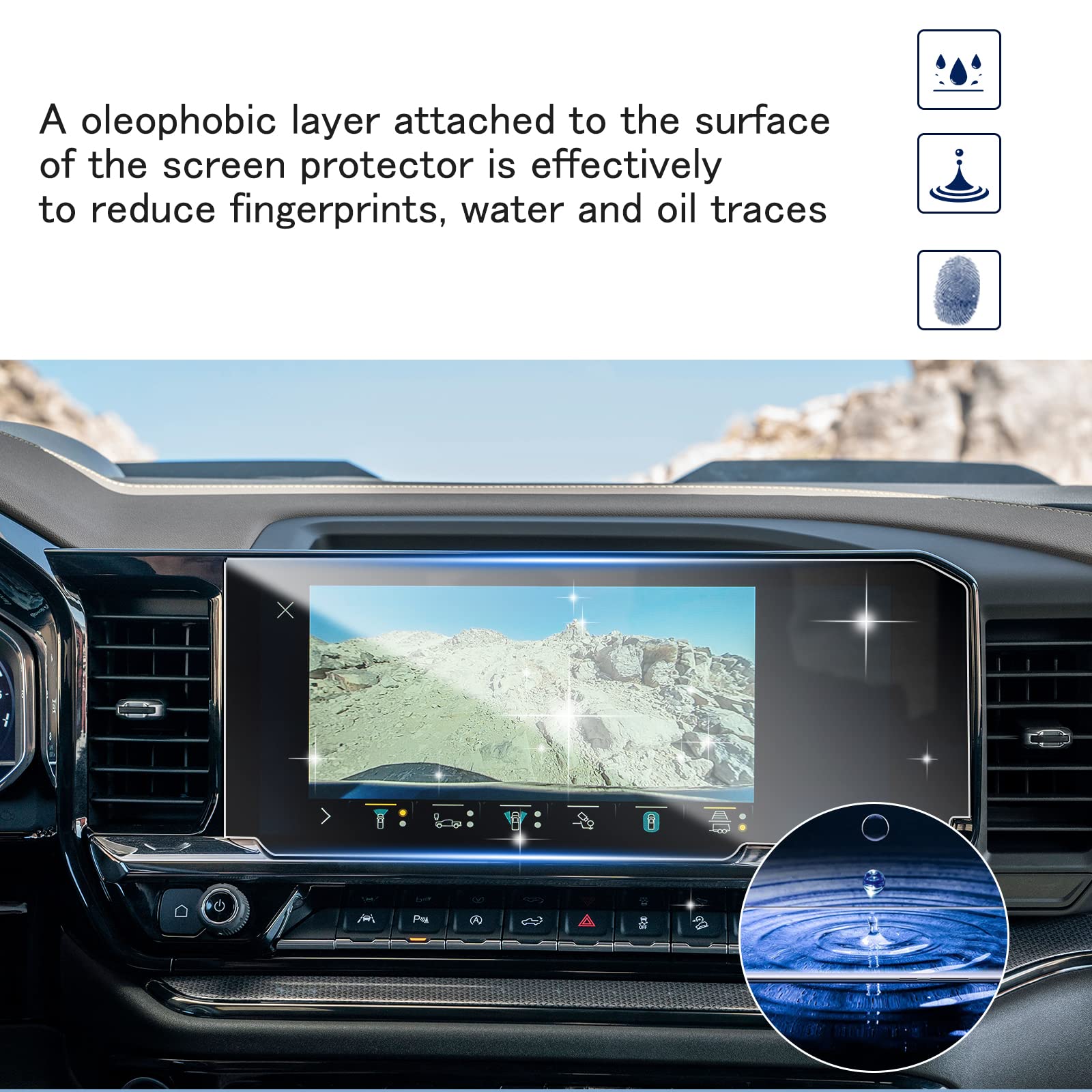 Shaohao 2023 2024 2025 Chevy Silverado 1500 Screen Protector 13.4 Inch For 2022 2025 Chevy Sliverado 1500 Sierra 1500 2500Hd 350