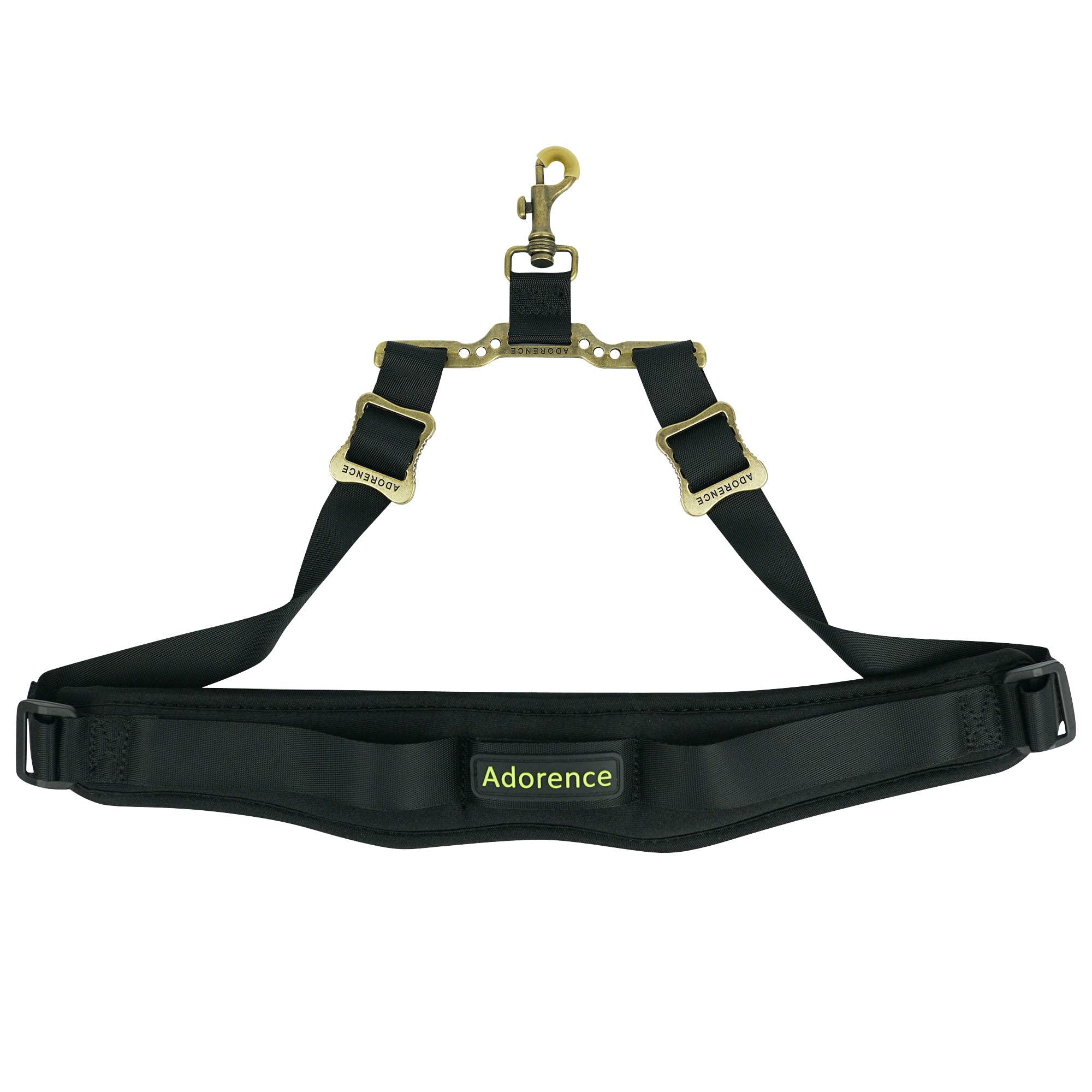 Adorence Saxophone Neck Strap With Cushioned Padding & Swivel Metal Hook   Comfortable Sax Strap For Tenor, Alto   Black, Metal