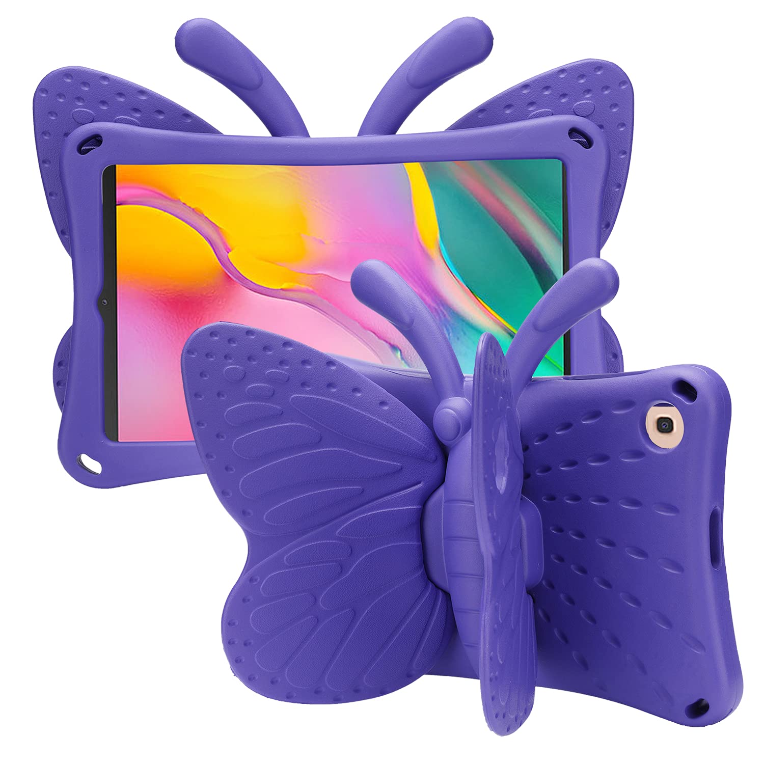 Simicoo Samsung Galaxy Tab A 10.1 2019 case SM-T510 T515 3D Cute Butterfly Case for Kids Light EVA Stand Shockproof Rugged Heavy