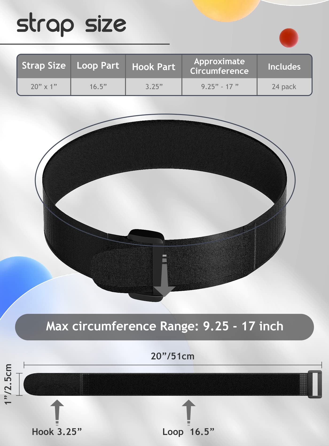 24 Pack Hook And Loop Straps Reusable Fastening Cable Straps Multipurpose Cinch Strap Management Cord Organizer Securing Straps