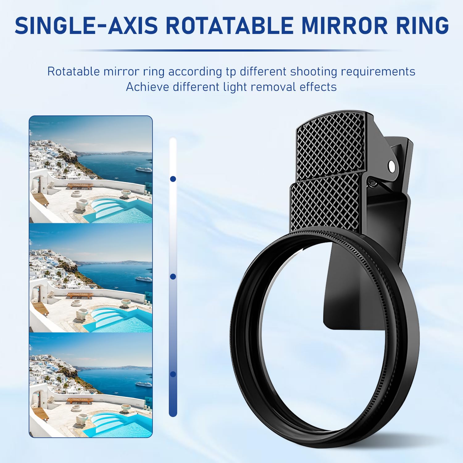 52Mm Clip-On Cpl Phone Camera Filter Kit, Circular Polarizer Filter, Cpl Polarizer Phone Camera Lens Filter For Iphone Samsung/A