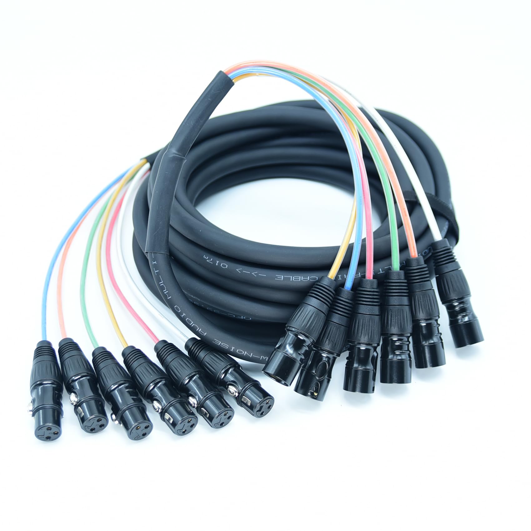 Arklove 15ft Snake Cables Audio Balanced Patch XLR to XLR 6 Channel Connector Digital Splitter Microphones Stage & Studio Record