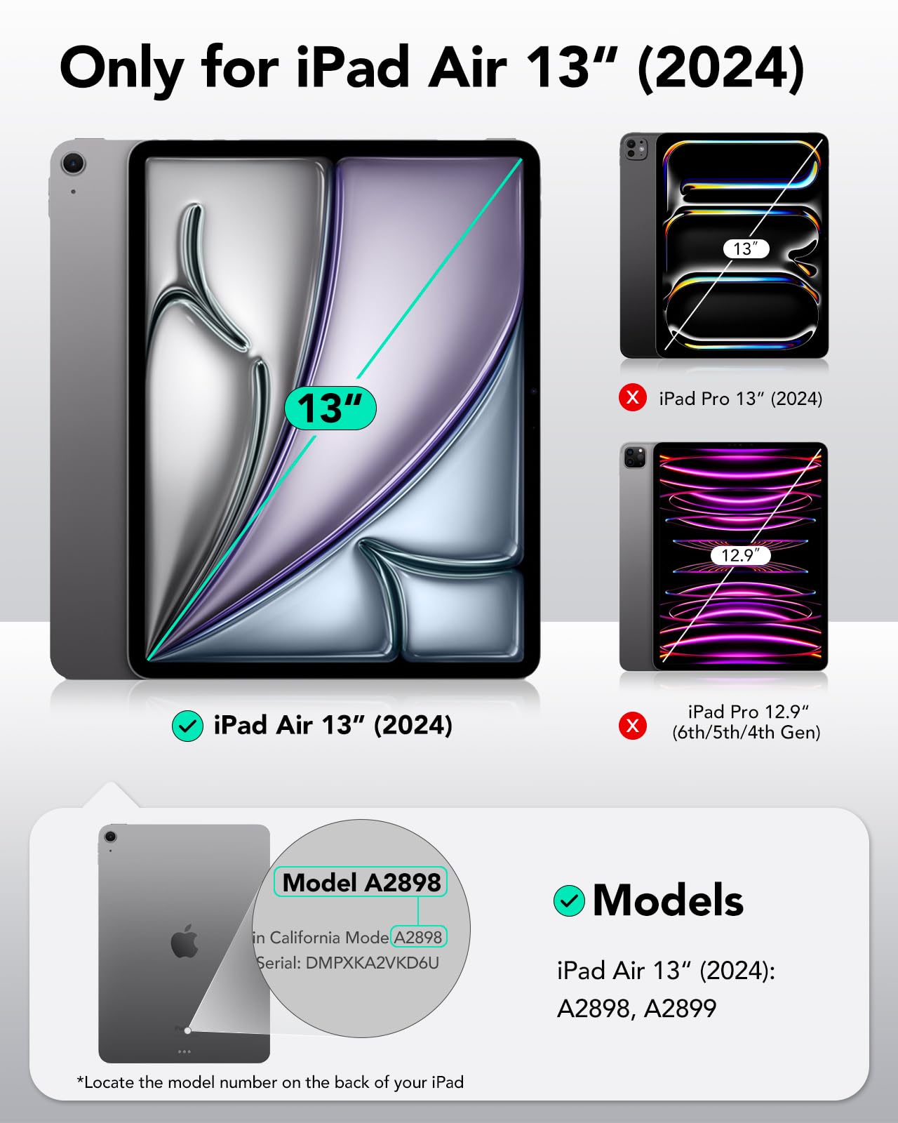 Esr For Ipad Air 13 Inch Case M2(2024), Ipad Air 13 Rotating Case With Removable Magnetic Cover, Adjustable Portrait/Landscape Stand With Raised Screen View, 9 Standing Angles, Shift Series, Blue