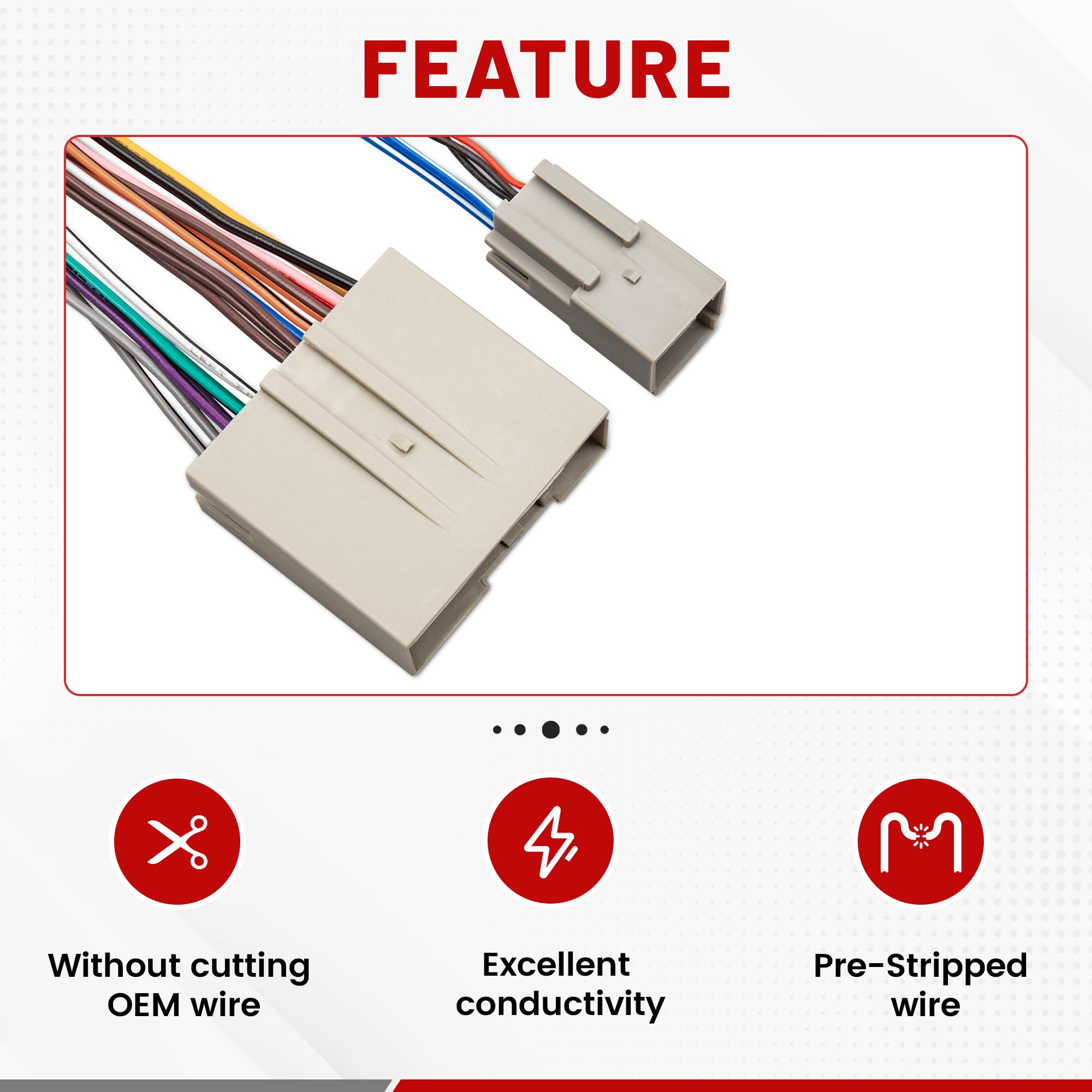 Red Wolf Replacement With Ford F150/F250 Lincoln Mercury 2003 2013 Stereo Radio Wire Harness Head Unit Video Rca Adapter Amp Power Input Connector