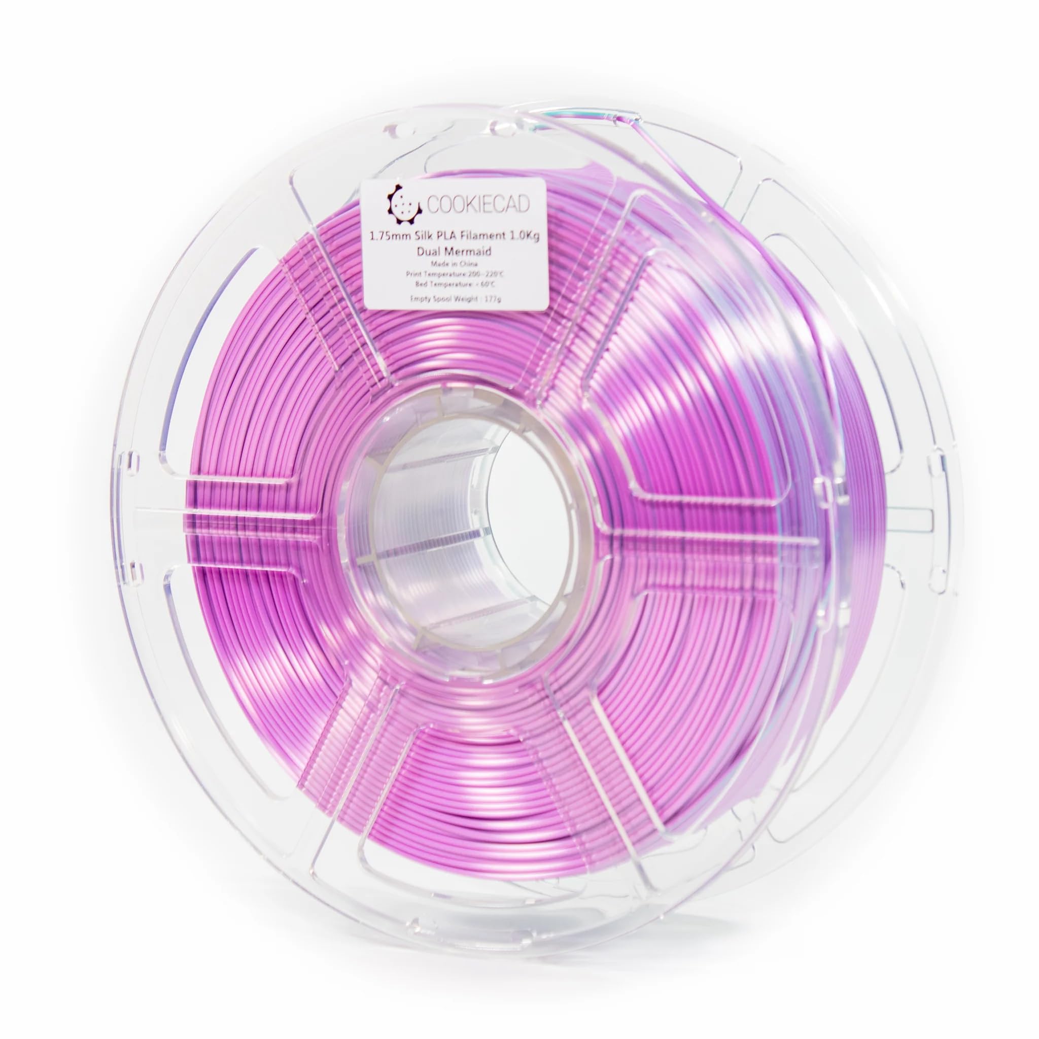 Cookiecad Silk Pla Filament 1.75Mm 1Kg Dual Color Rainbow 3D Printer Filament   Dual Mermaid Silk Pla