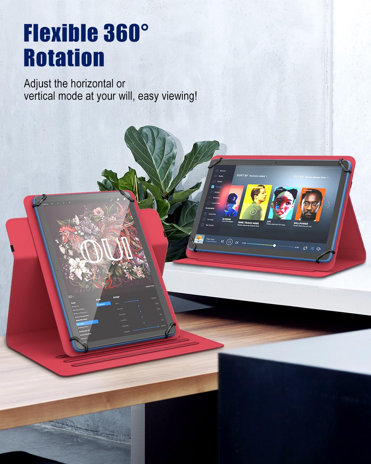 Timovo Universal Case For 9 11 Inch Tablet, 360 Degree Rotating Stand Protective Cover With Pen Pocket For 9 10 10.1 Inch Androi