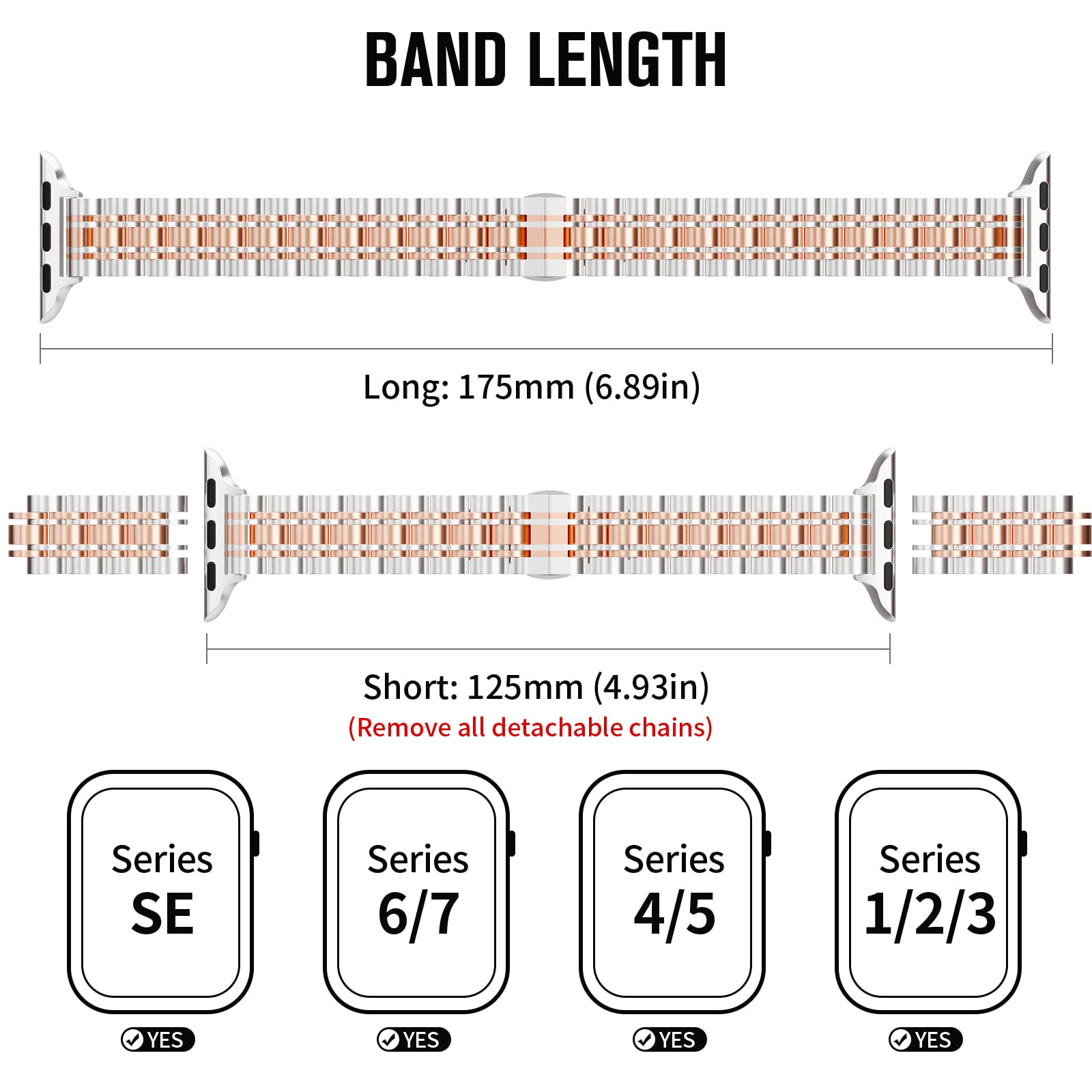 Aicumuza Slim Metal Watch Bands Compatible With Apple Watch 41Mm 40Mm 38Mm, Thin Stainless Steel Link For Women Iwatch Series 9/