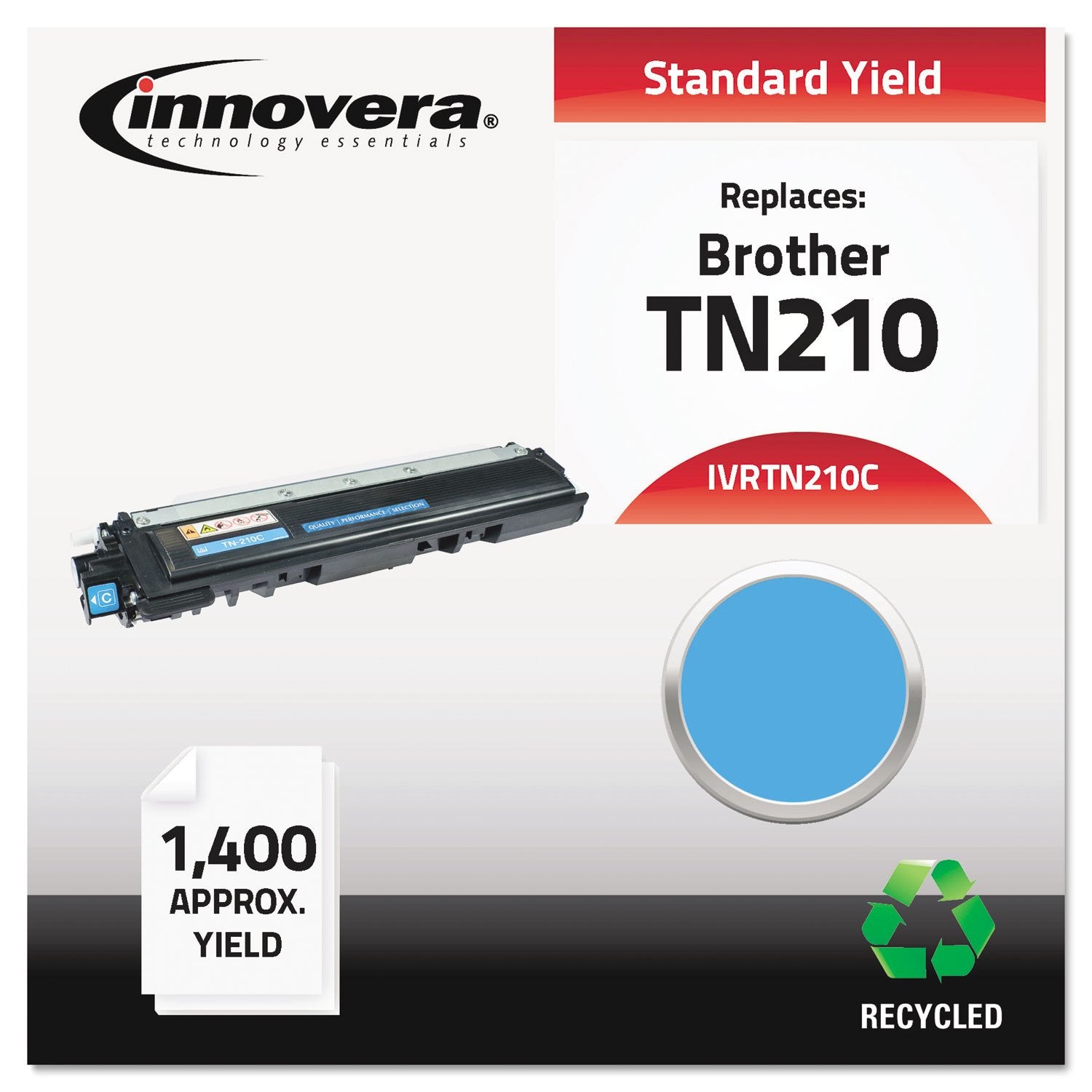 Innovera Remanufactured Cyan Toner, Replacement For Tn210C, 1,400 Page Yield