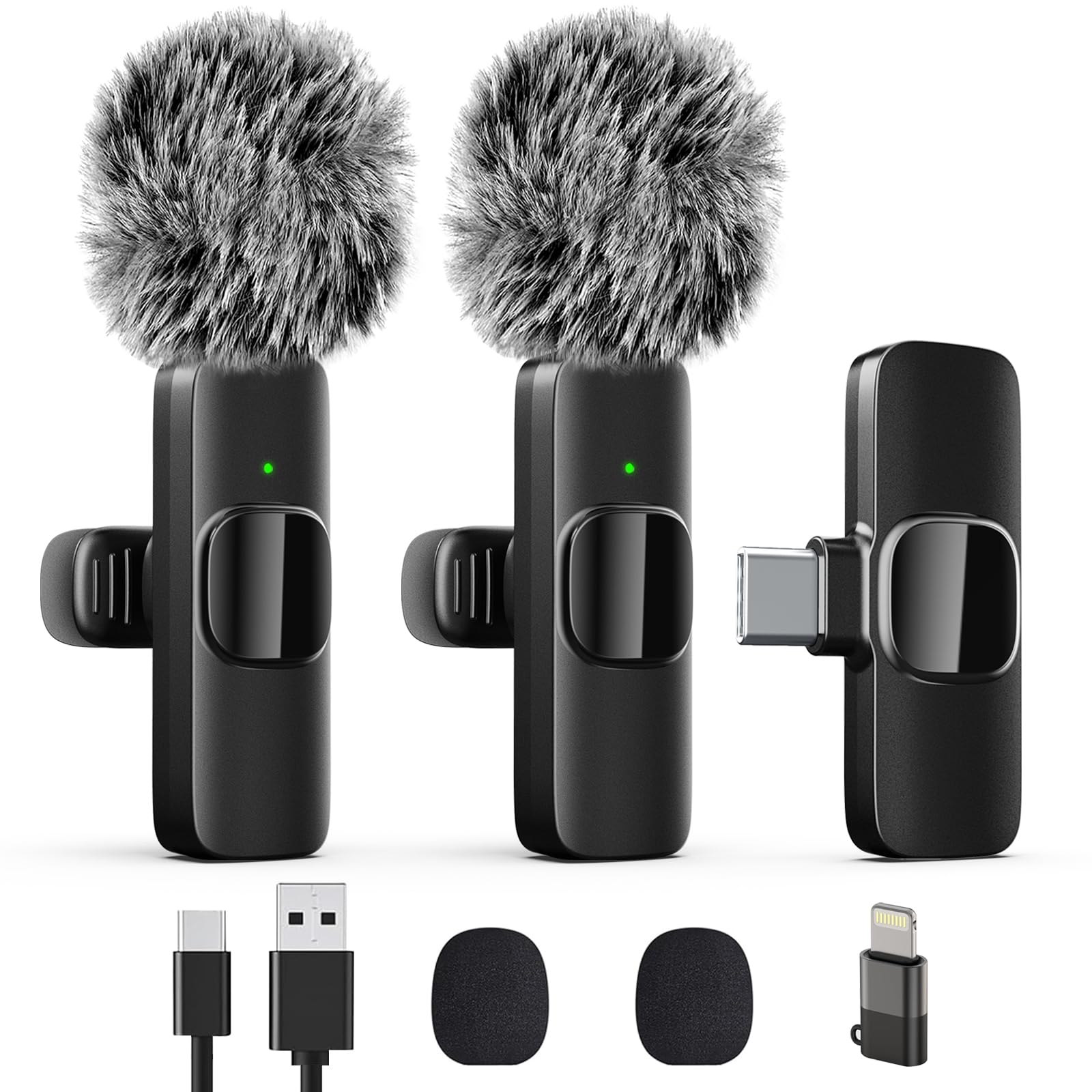 Professional Wireless Lavalier Lapel Microphone for iPhone, iPad, Mini Video Recording Mic for Interview Video Podcast Vlog YouT