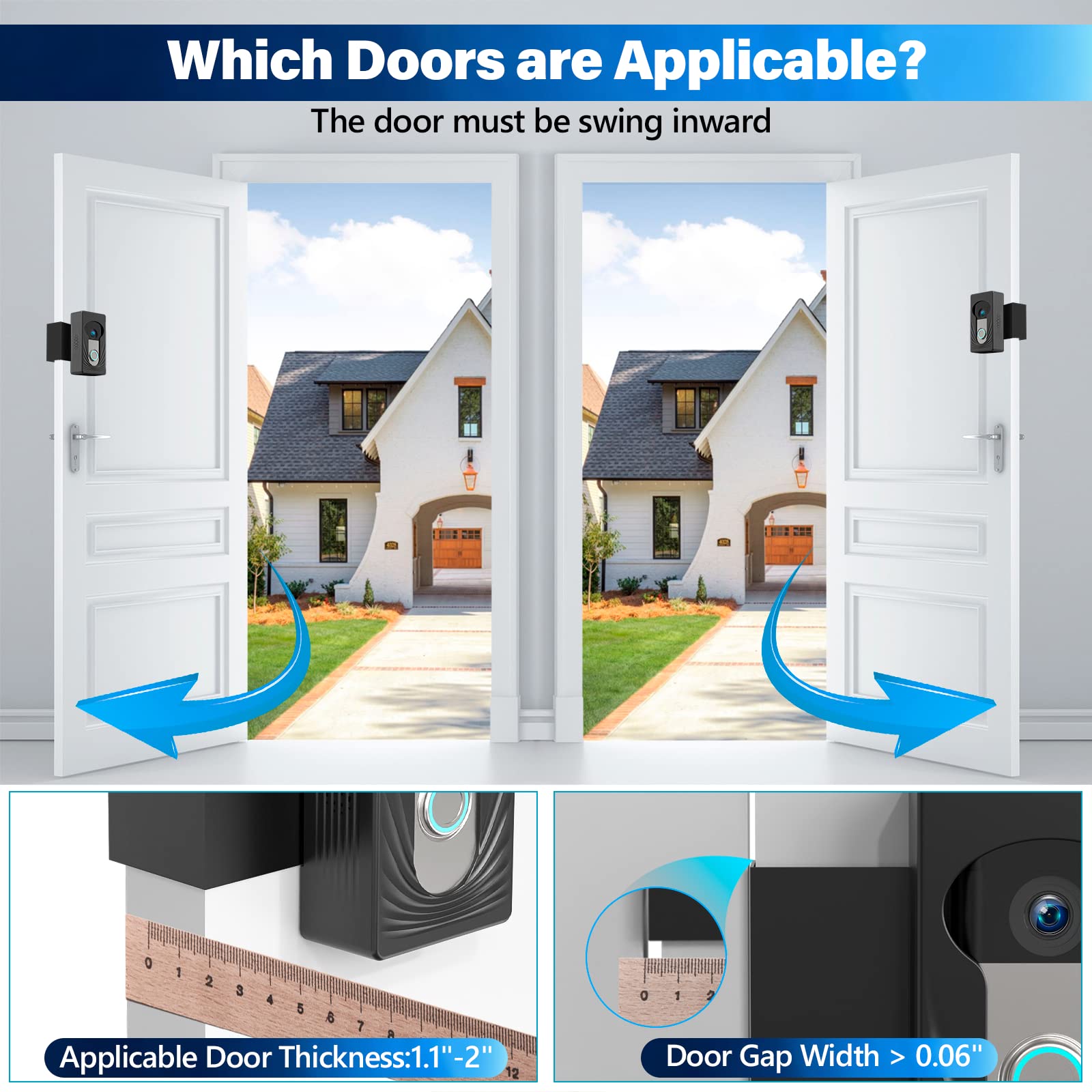 Trushome Doorbell Mount For Ring/Blink/Arlo/Eufy Wireless Video Doorbell, Compatible With Ring Doorbell 4/3/3Plus/2/1/2020, No D