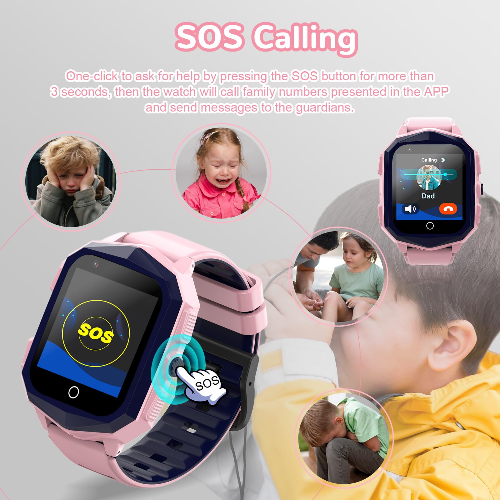 Wonlex 4G Kids Smart Watch With Gps Tracker, Video Calling, Camera, Sos Emergency, 1.4 Inch Unlocked Kids Cell Phone Watch Birth