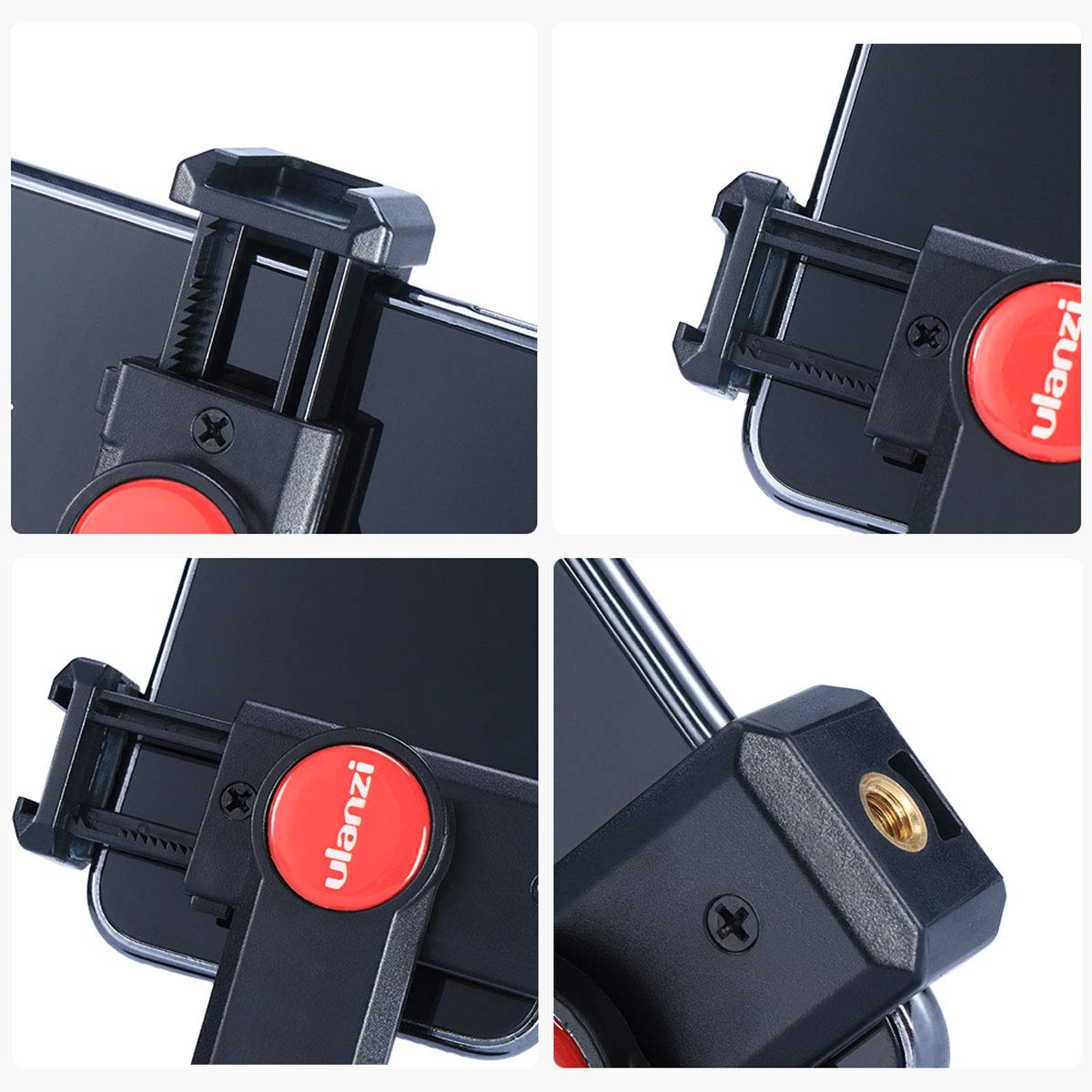 Ulanzi St-06S Camera Hot Shoe Phone Holder Flexible Phone Tripod Mount Adapter W Double Cold Shoe Mount For Microphone Led Light