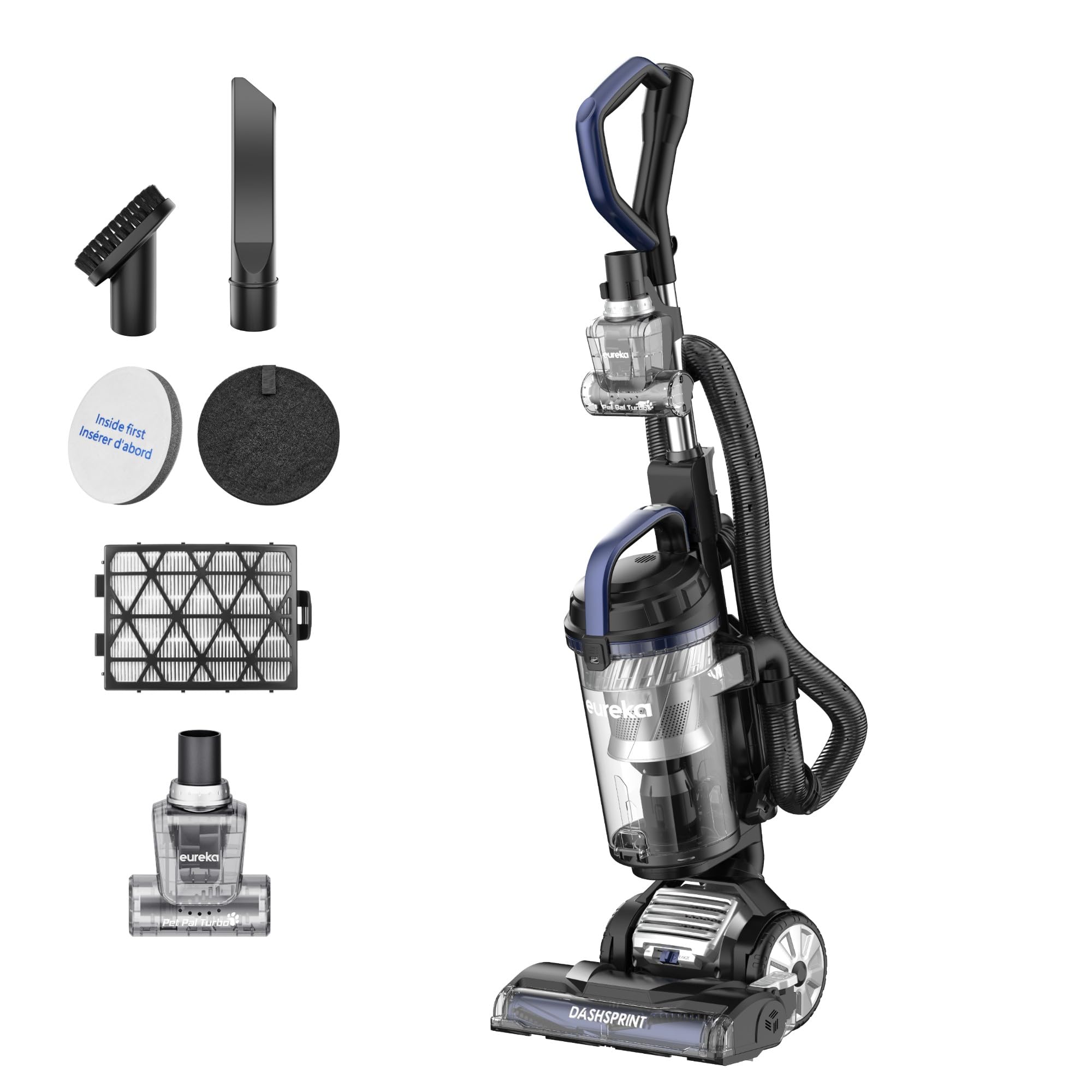Eureka Upright Vacuum Cleaner for Carpet and Hard Floor,Powerful Vacuum with Dual Cyclone Suction,Swivel Steering,Anti-Tangle,La