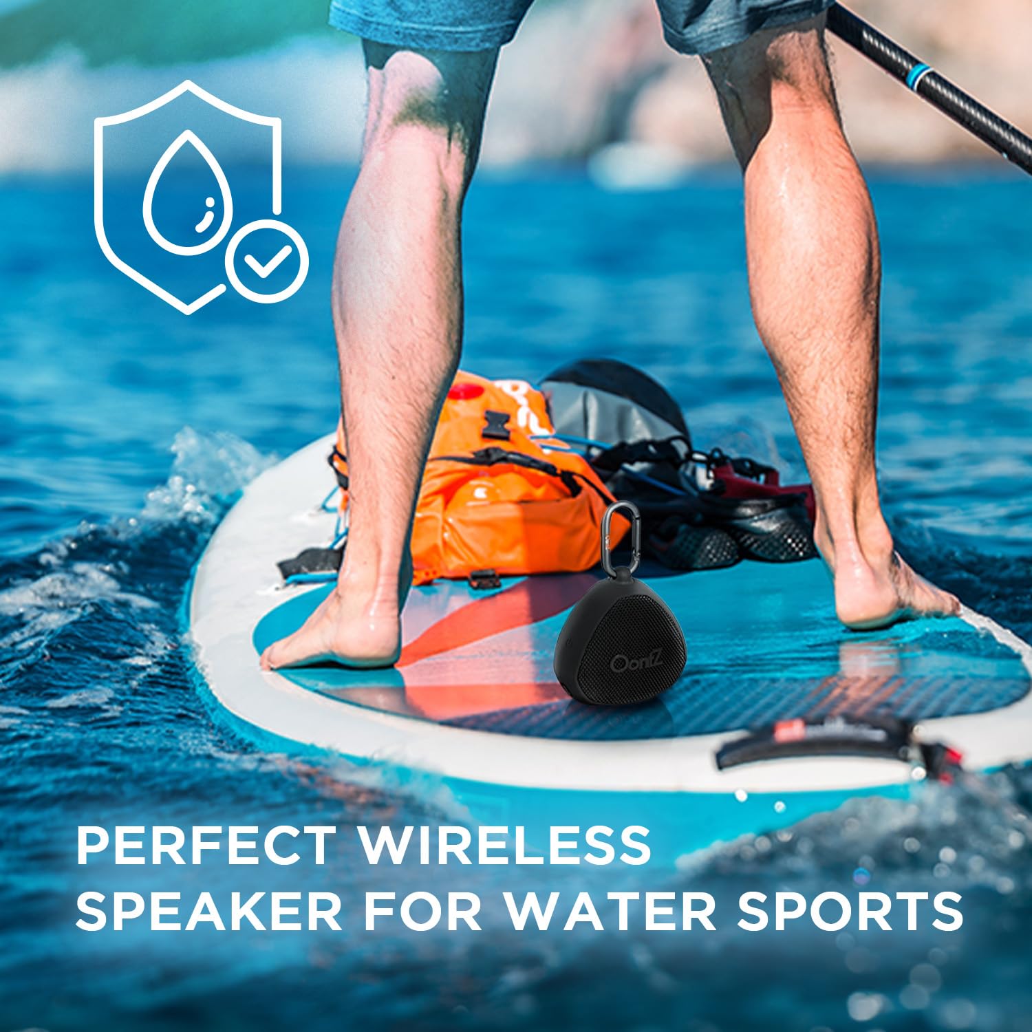 Oontz Clip Portable Wireless Bluetooth Speaker With Carabiner, 12W Ipx7 Waterproof Outdoor Travel Speaker