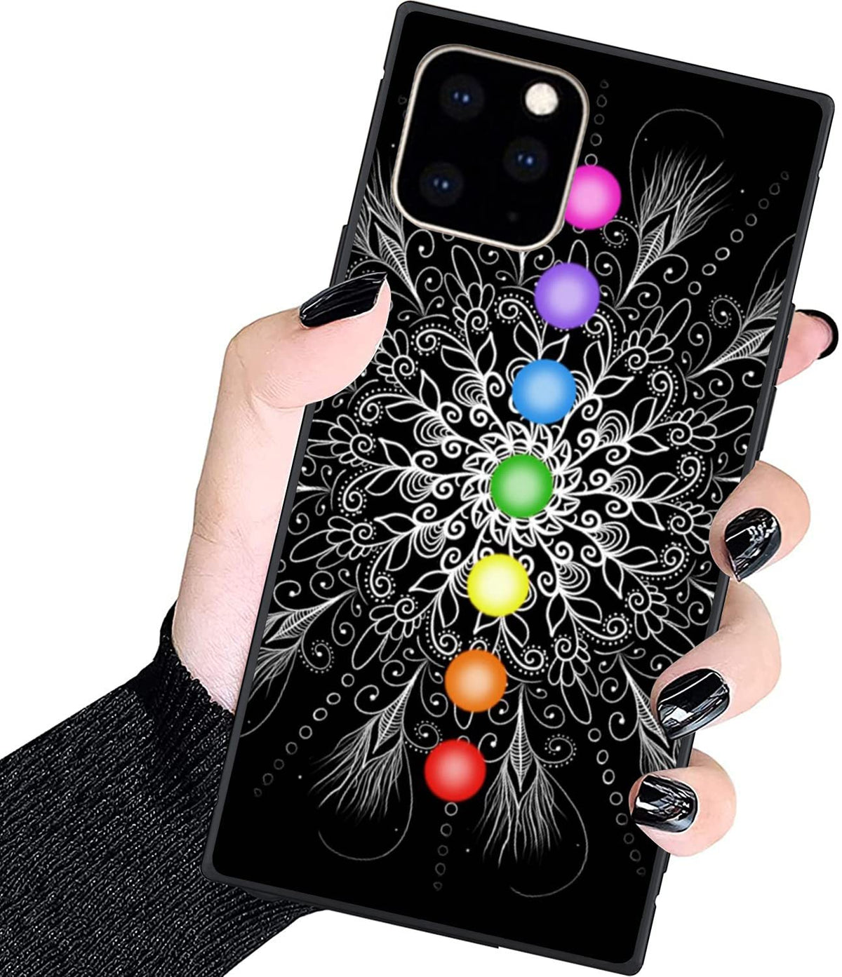 Luxury Square Case For Iphone 11 Pro Max,Fashion Elegant Square Case For Women Girls,Hard Pc+Soft Silicone Case Is Shock Proof A