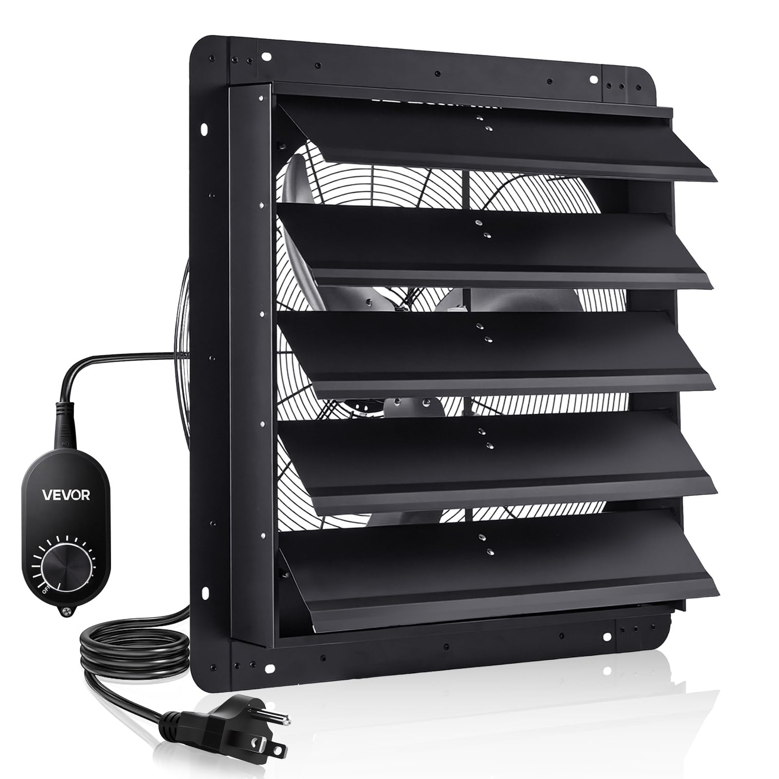 VEVOR 24 inch Shutter Exhaust Fan, Wall Mounted Attic Vent Fan with Variable Speed Controller, 4800 CFM, AC Motor, Heavy-duty St