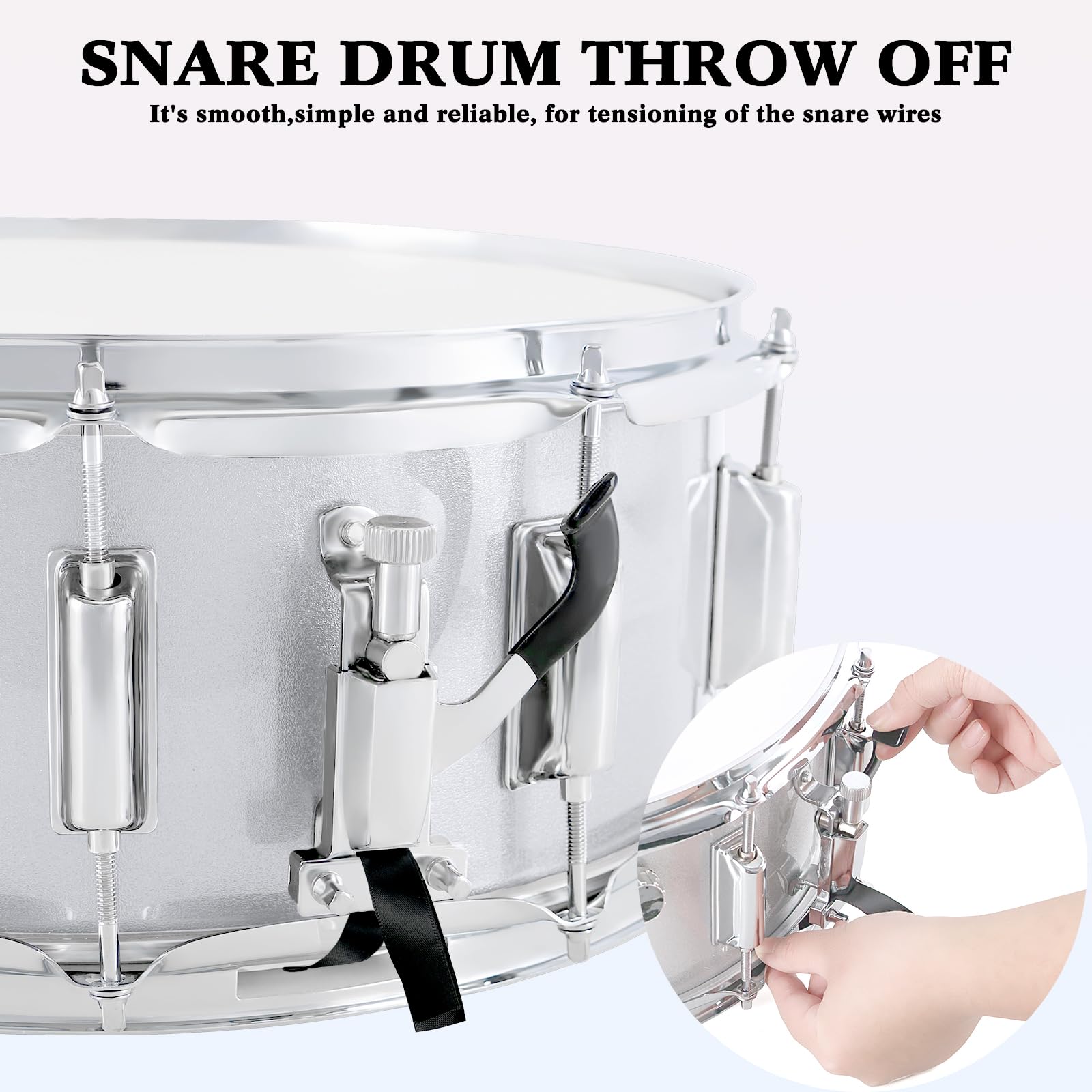 Eastrock Snare Drum 14X5.5 Inches For Student Beginners With Gig Bag, Drumsticks, Drum Keys, Coated Material Drum Head, Off Whit