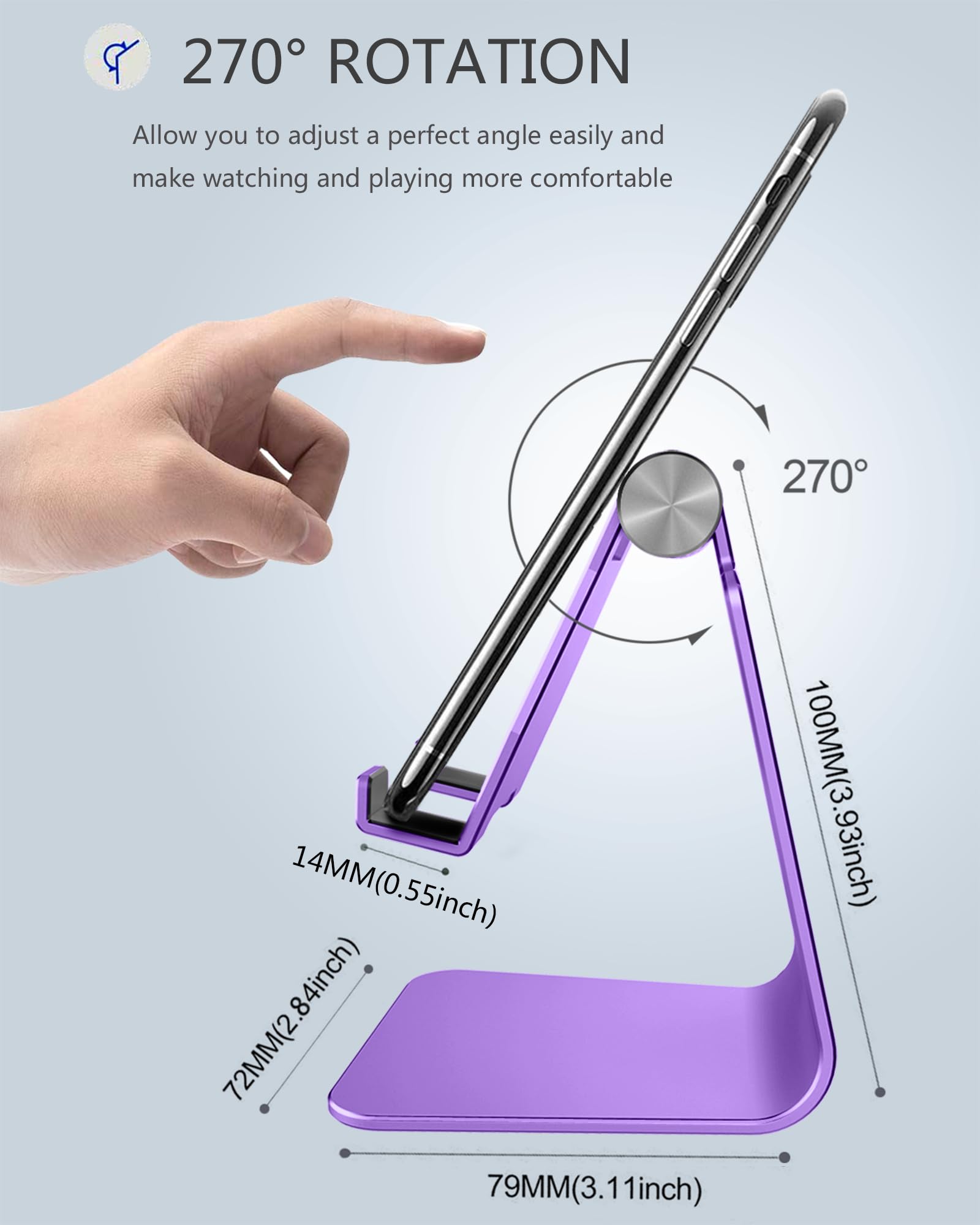 Creadream Adjustable Cell Phone Stand, Phone Stand, Cradle, Dock, Holder, Aluminum Desktop Stand Compatible With Phone 15 14 13