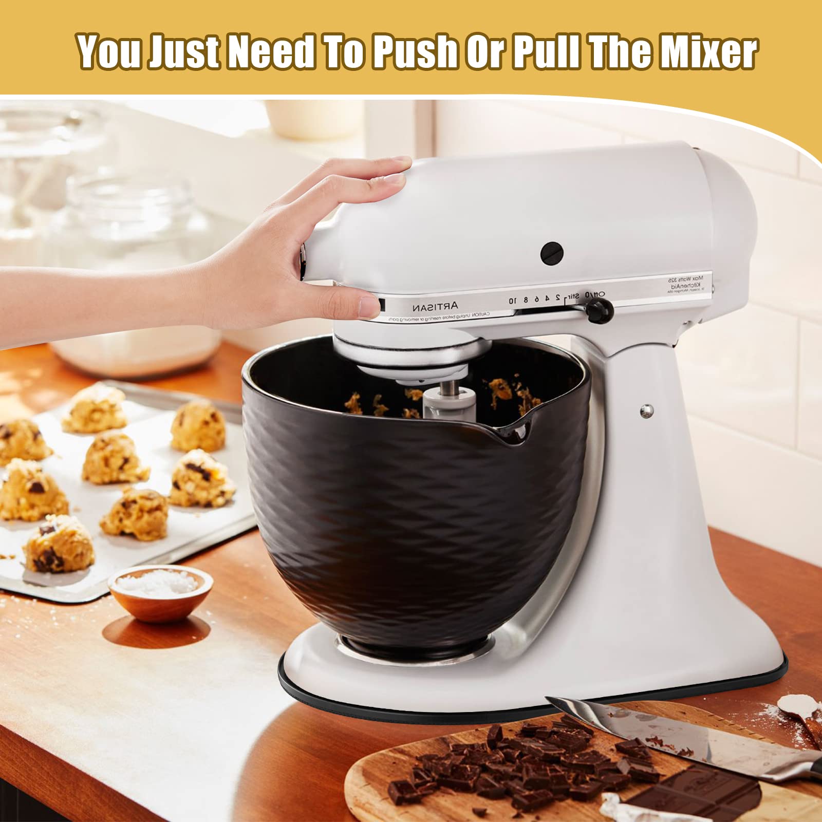 Metal Mixer Slider Mat For Kitchenaid Stand Mixer   Appliance Sliding Tray Countertop Mixer Mover Slide Board Mats Pad Compatibl