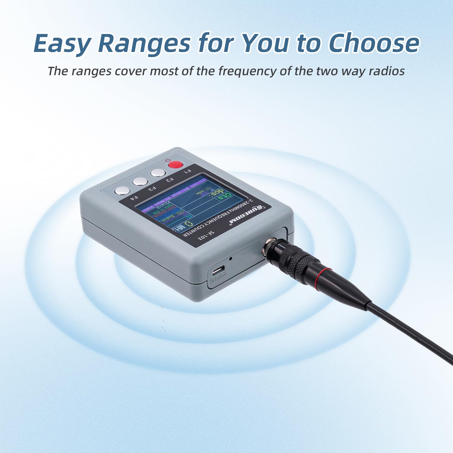 Mcbazel Surecom Sf-103 Handheld 2Mhz -2.8Ghz Walkie Talkie 2-Way Radio Frequency Counter