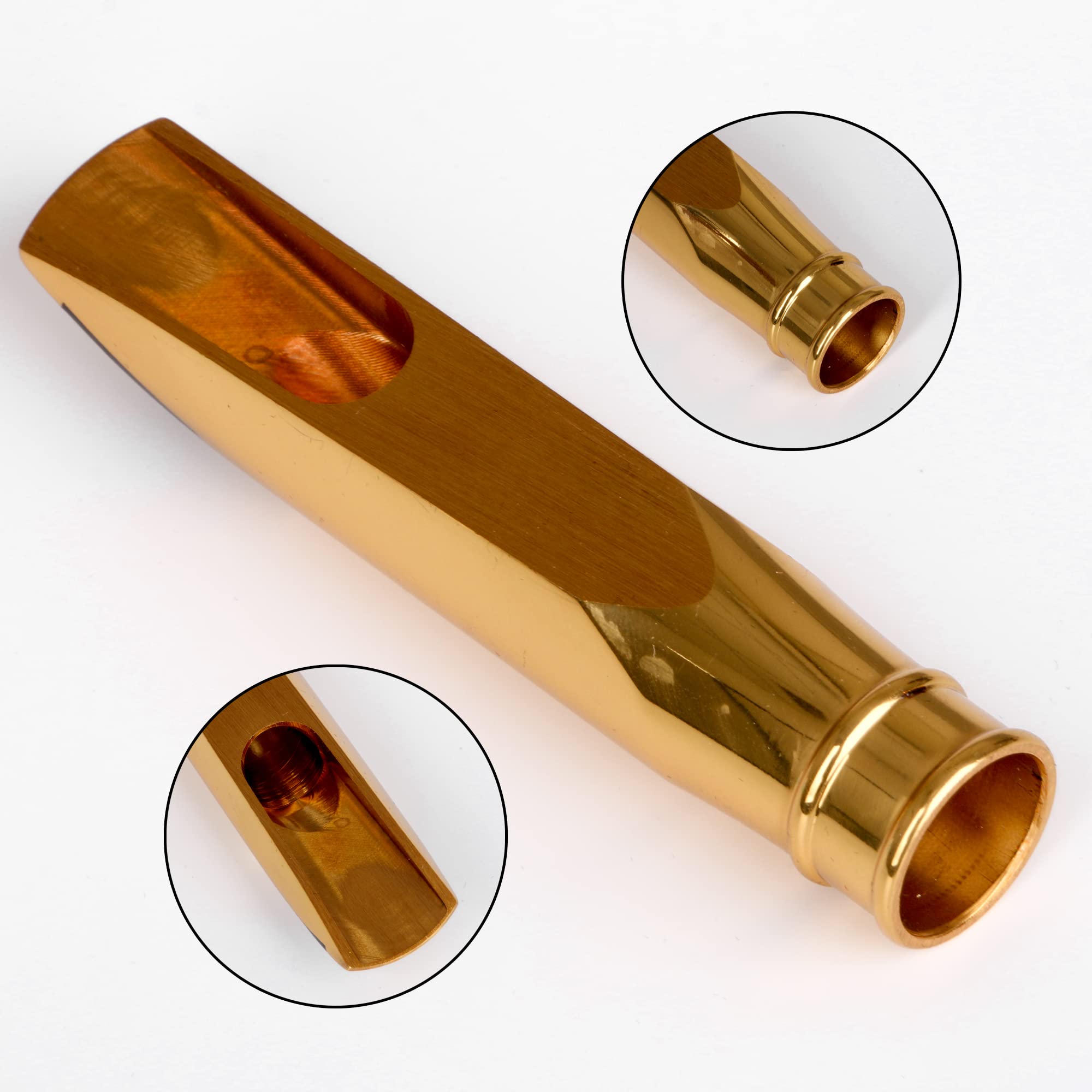 Yibuy Golden Jazz Style B Flat Tenor Sax Mouthpiece 8# W/Pu Leather Cap