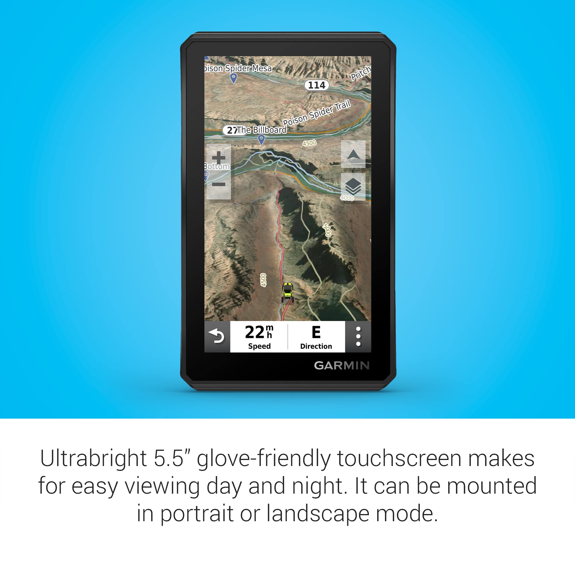 Garmin Tread Powersport Off Road Navigator, Includes Topographic Mapping, Private And Public Land Info And More, 5.5'' Display