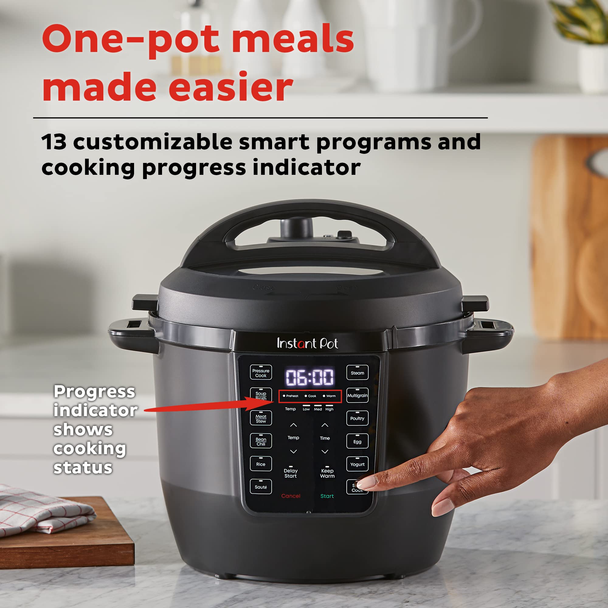 Instant Pot Rio, 7 In 1 Electric Multi Cooker, Pressure Cooker, Slow Cooker, Rice Cooker, Steamer, Saut  , Yogurt Maker, & Warme