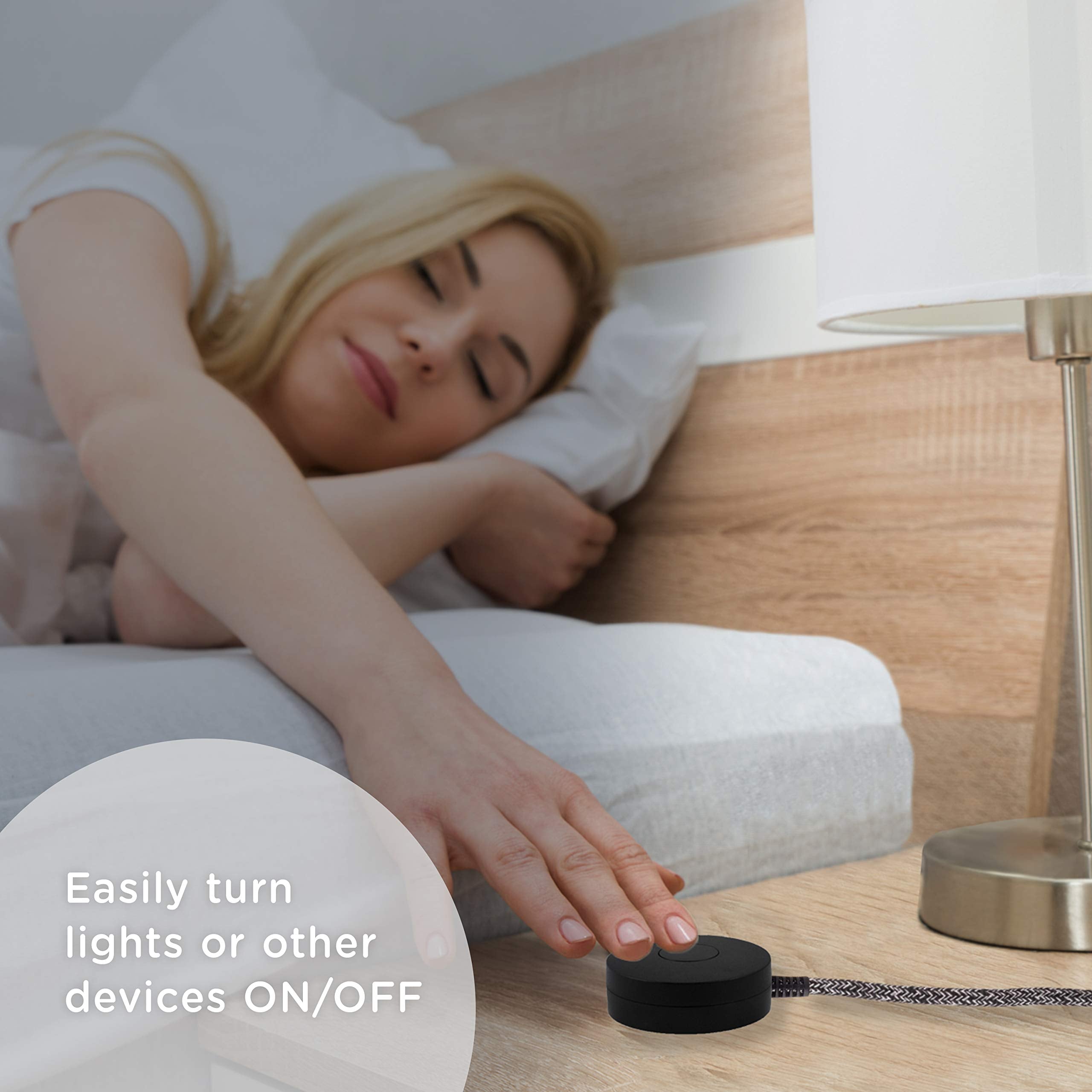 Cordinate Extension Cord With Switch On/Off Plug, 6 Ft Braided Power Cord Outlet Switch, 3 Prong, Slip Resistant Base, Tabletop