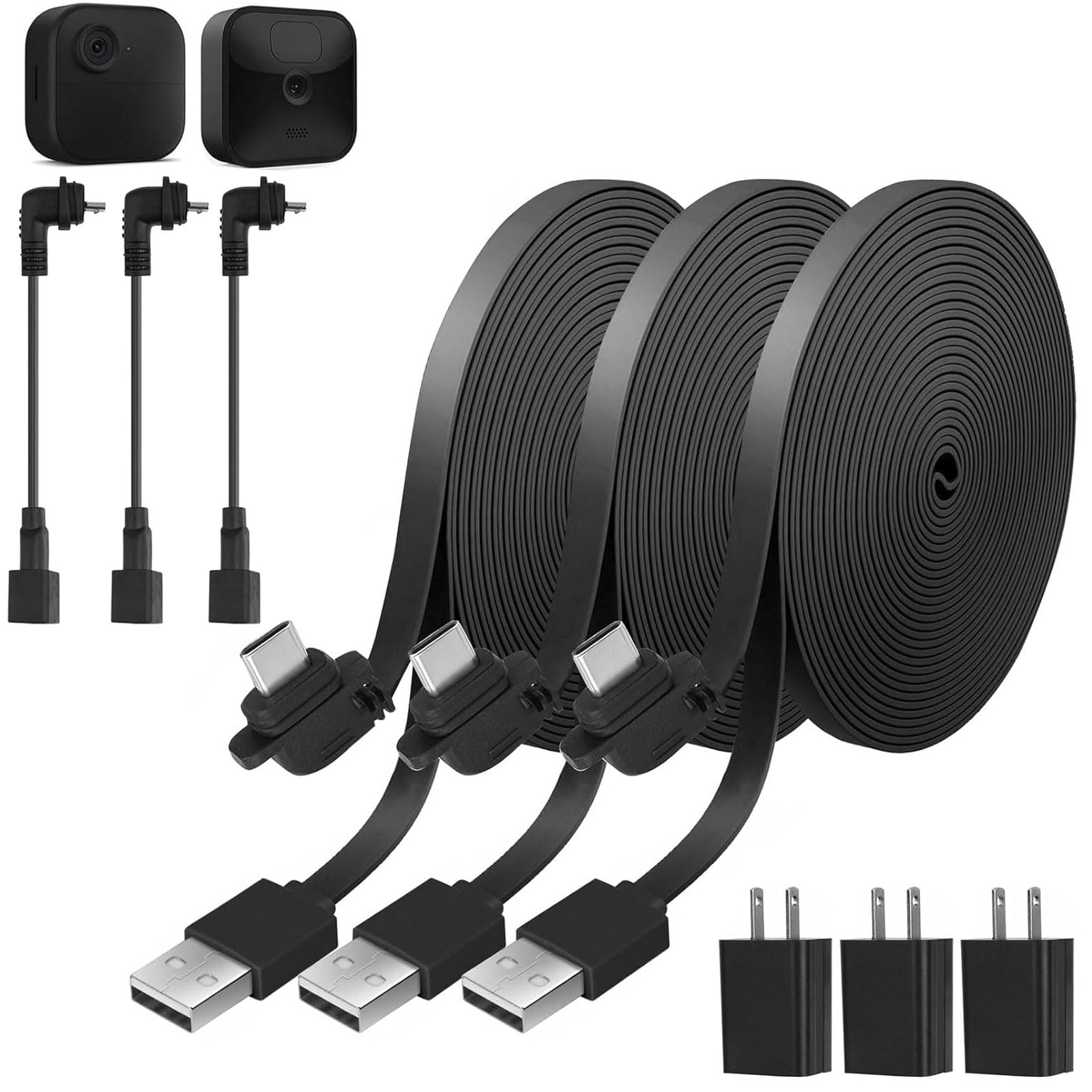 Uogw 3Pack 30Ft/9.1M Power Cable And Adapter Compatible With Blink Outdoor 4 (4Th Gen)/Blink (3Rd Gen) Xt3/Blink Xt2/Xt,Weatherp