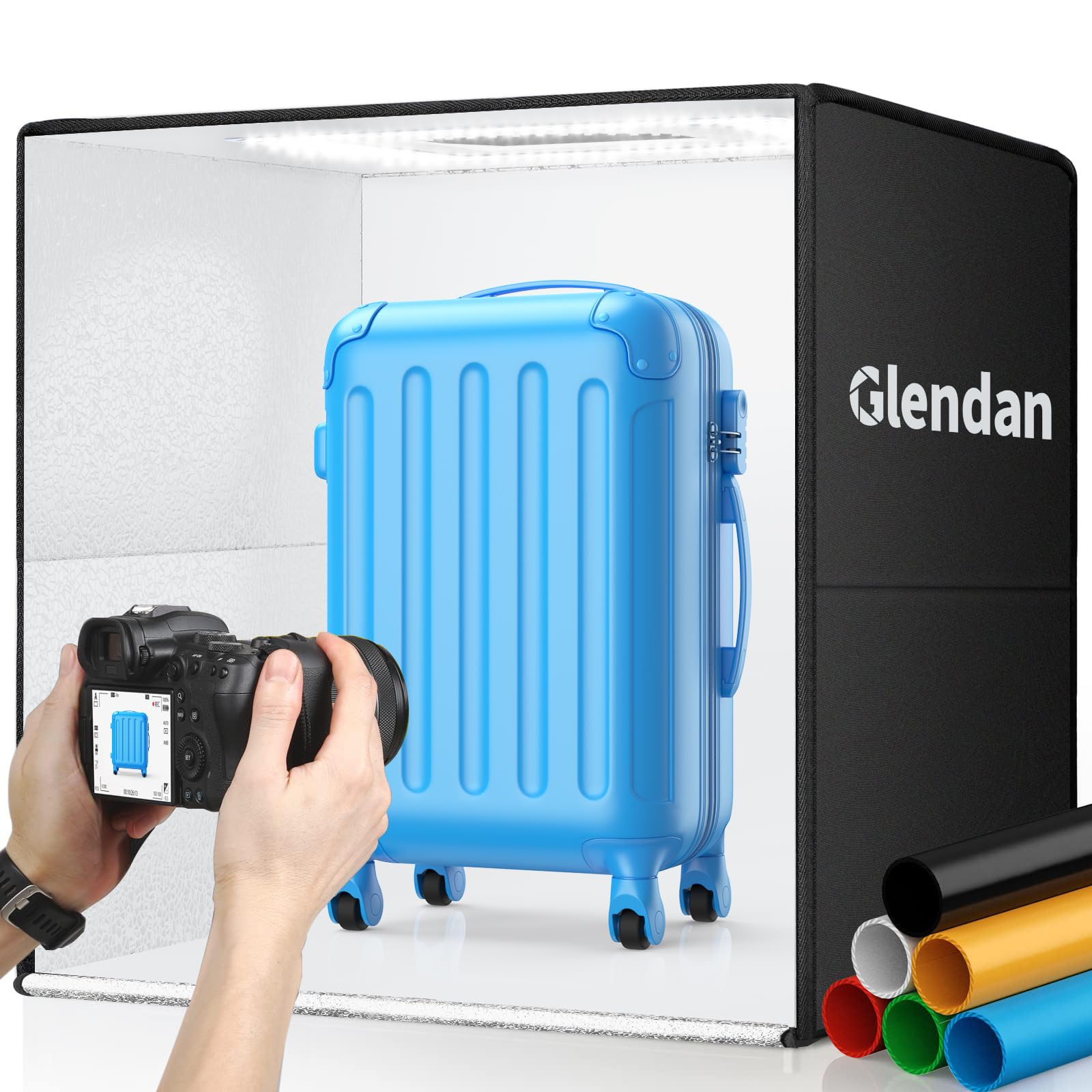 Glendan 24''X24'' Light Box Photography, Large Photo Light Box With 288 Led Beads, Cri >95, Professional Portable Photo Booth Sh