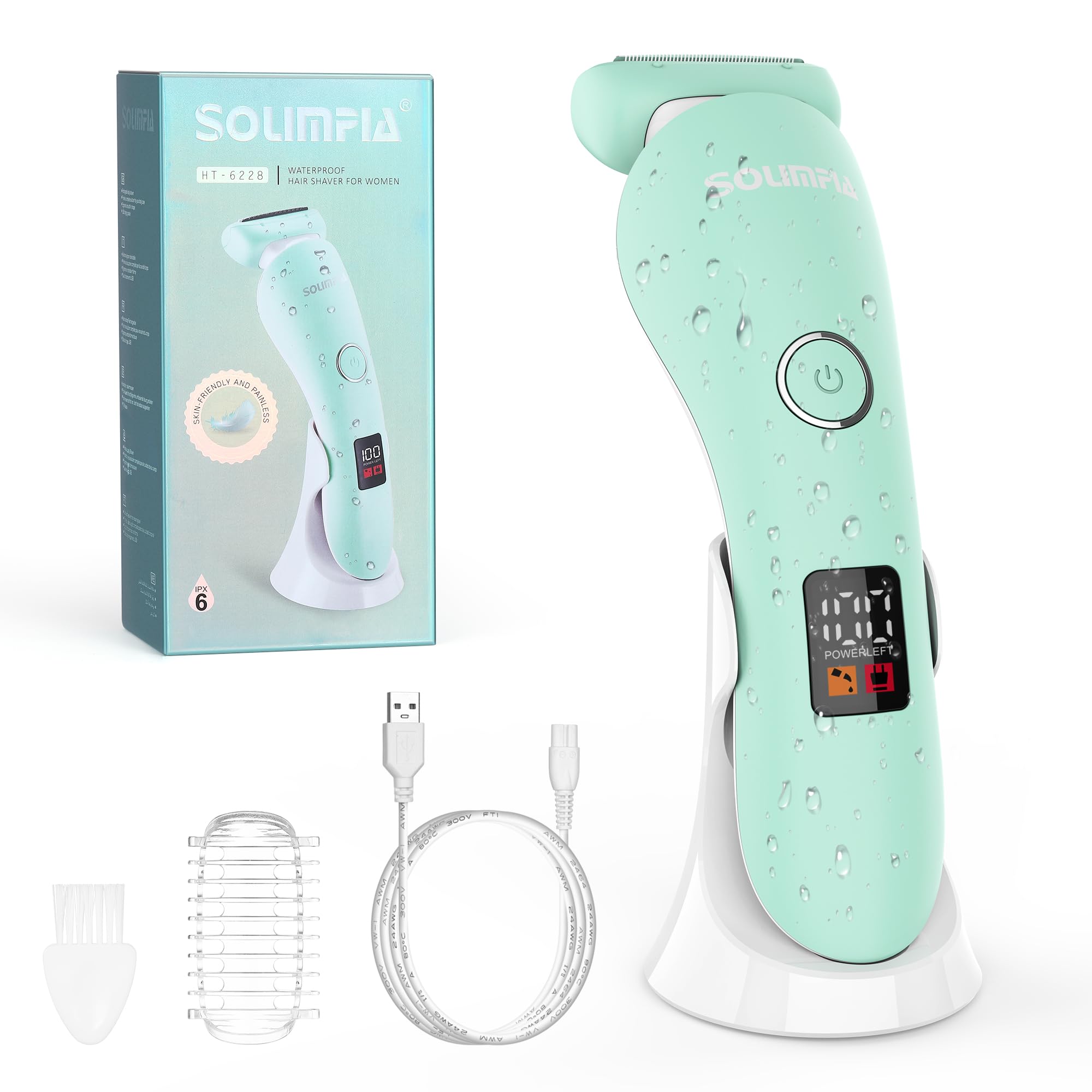 Solimpia Lady Shavers Electric Shaver For Women Electric Razor For Arm Leg Armpit Bikini Cordless Portable Painless Ipx6 Waterpr