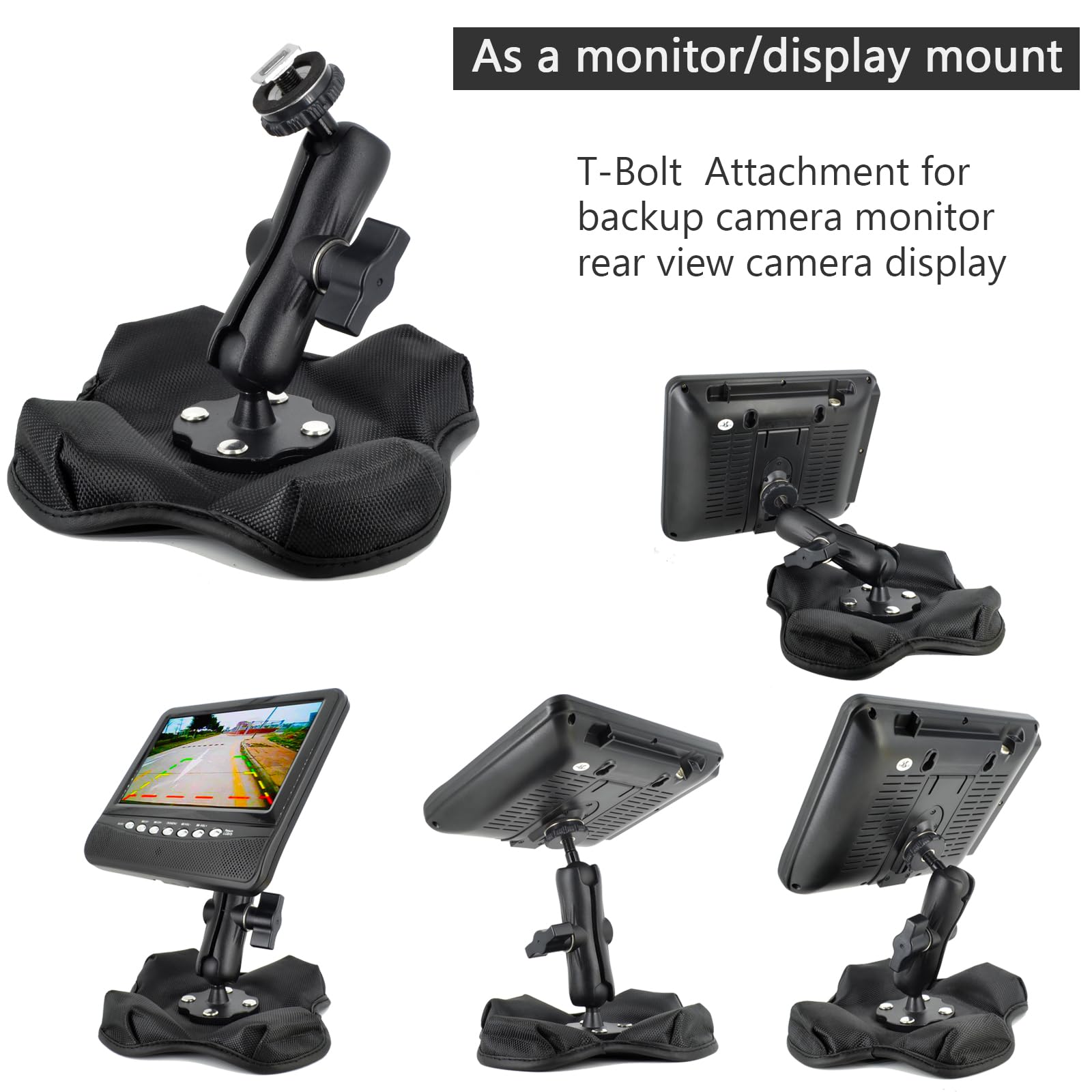 Vaubortti Aluminum Portable Nonslip Beanbag Dashboard Friction Mount 3 In 1 For Gps,Camera, Vedio Camera,Backup Camera Monitor,3