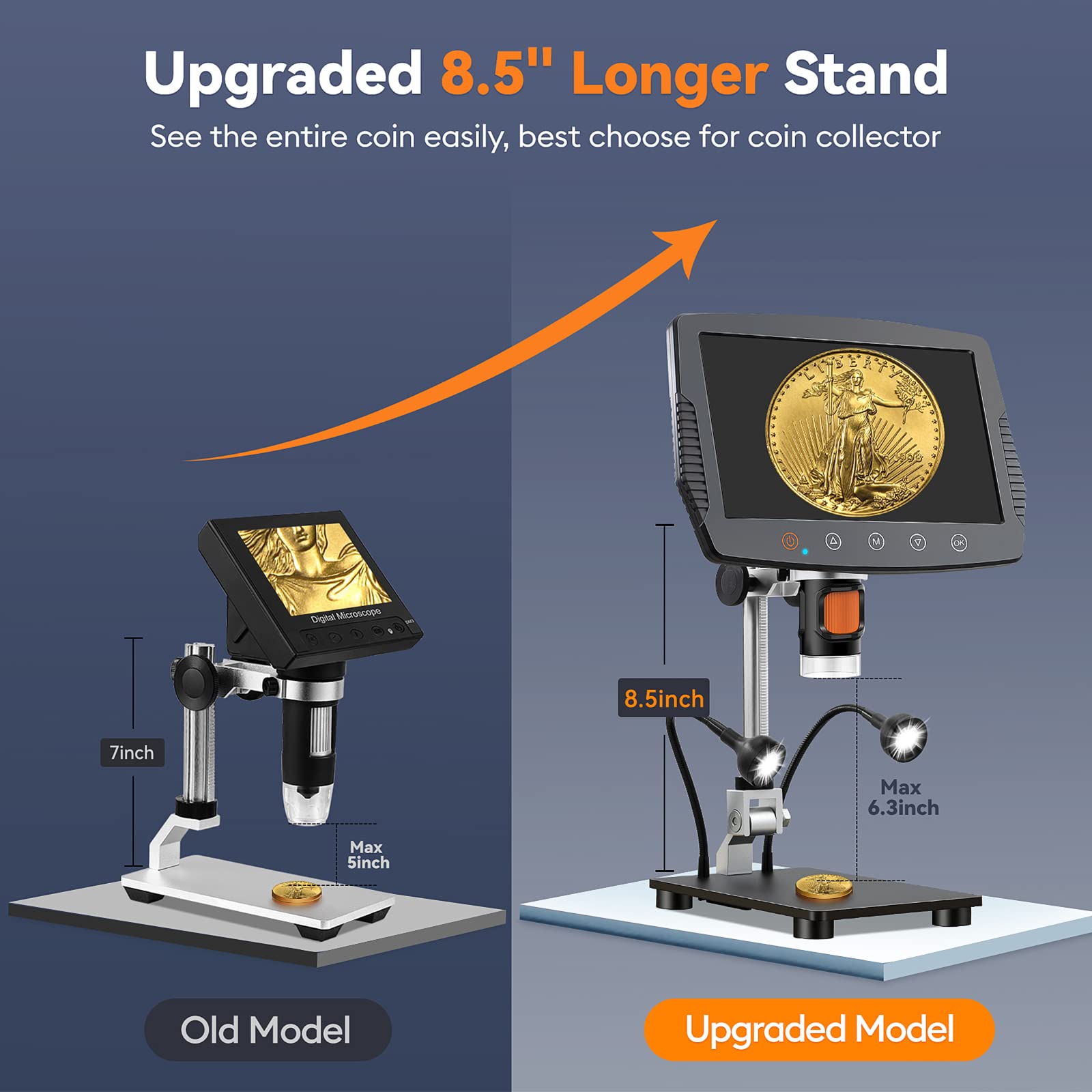 Hayve 9 '' Lcd Digital Microscope, 1500X Magnification Coin Microscope With 16Mp Camera, Micro Soldering Microscope For Adults,