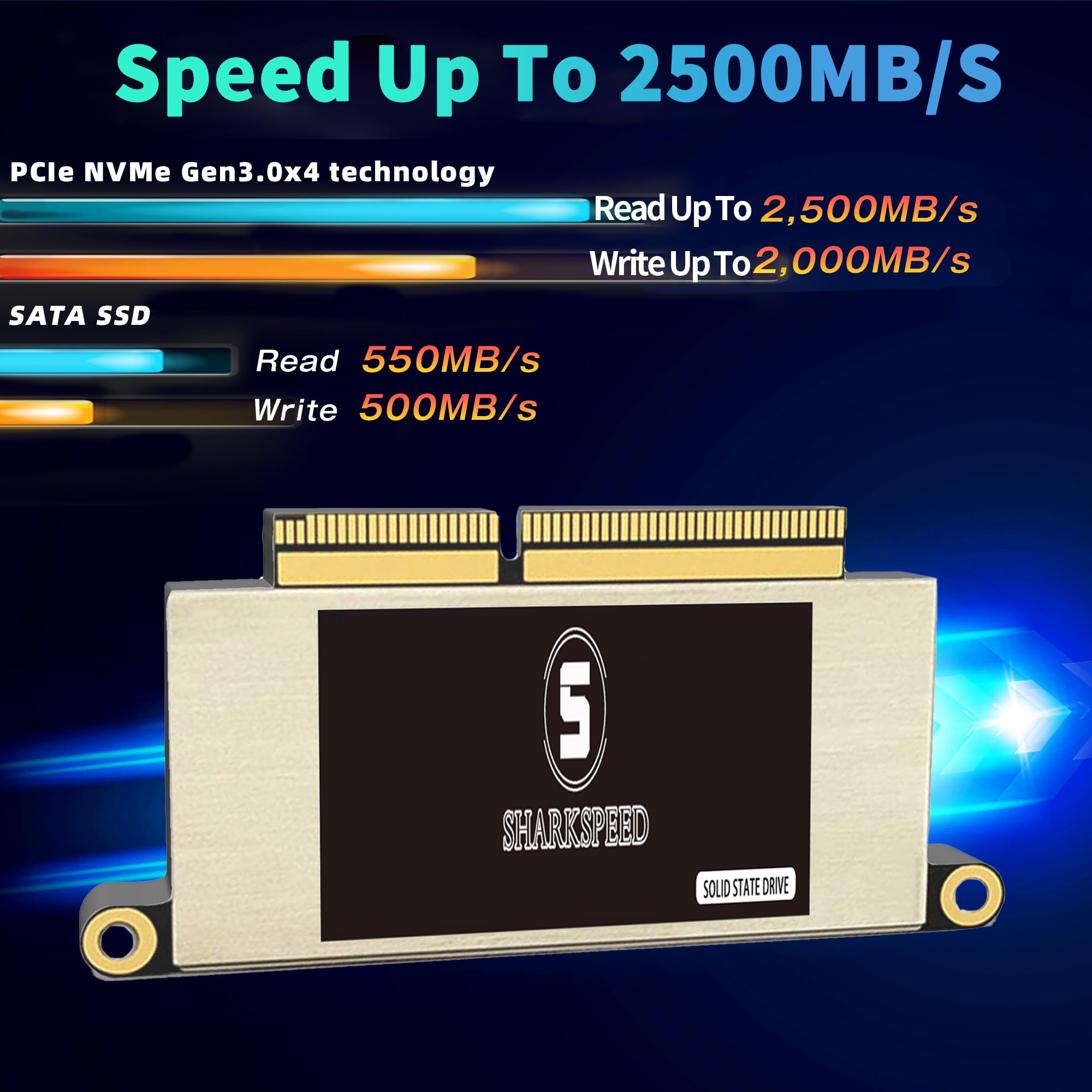 Sharkspeed Ssd 2Tb For Macbook Pro Retina 13'' A1708 2016 2017 Emc 2978 3164 Non Touch Bar Models, Hard Drive M.2 Nvme Pcie Gen3