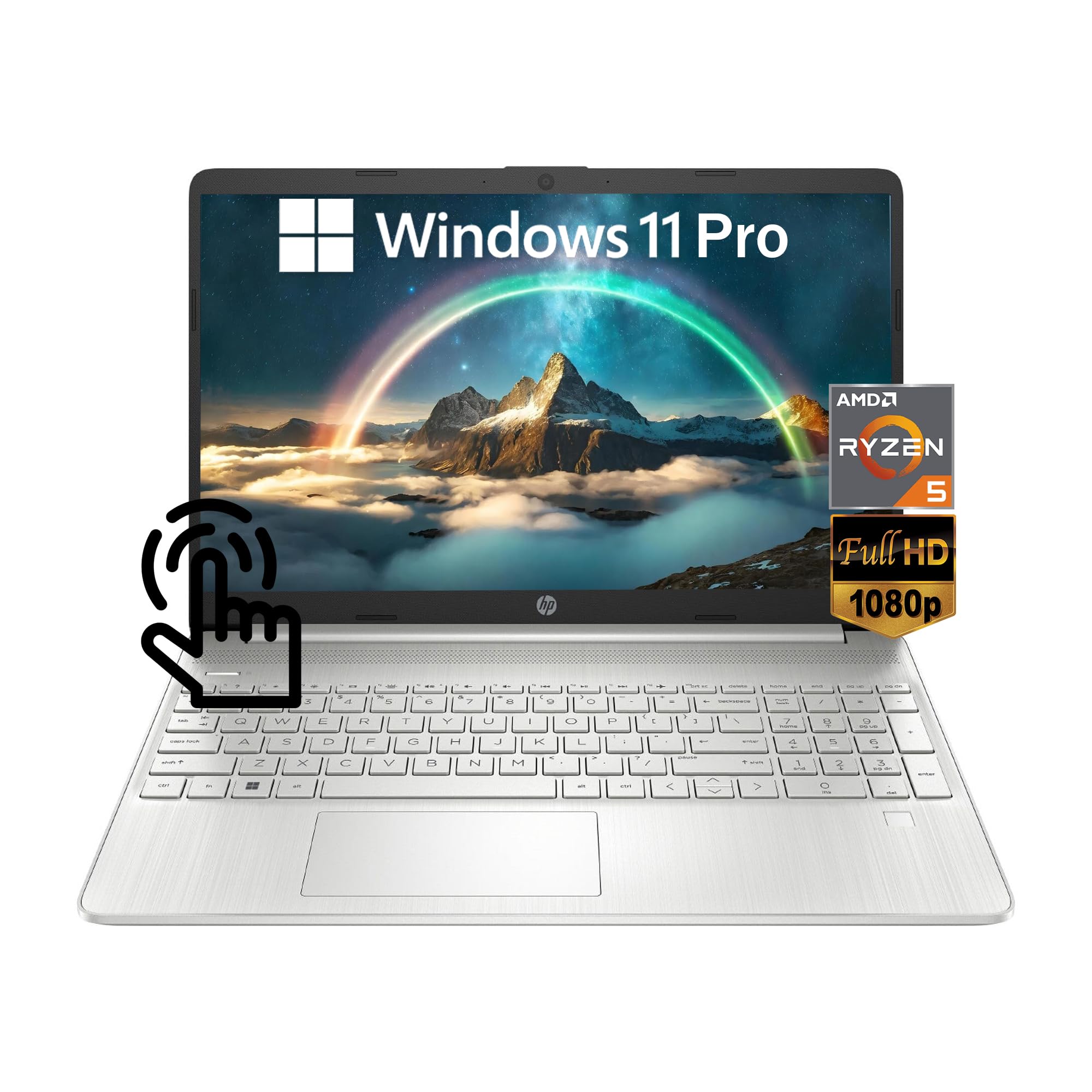 HP Essential Business Laptop, 15.6 FHD Touchscreen, AMD Ryzen 5 5500U 6-core Processor (Up to 4.0GHz), SD Card Reader, USB-C, w 