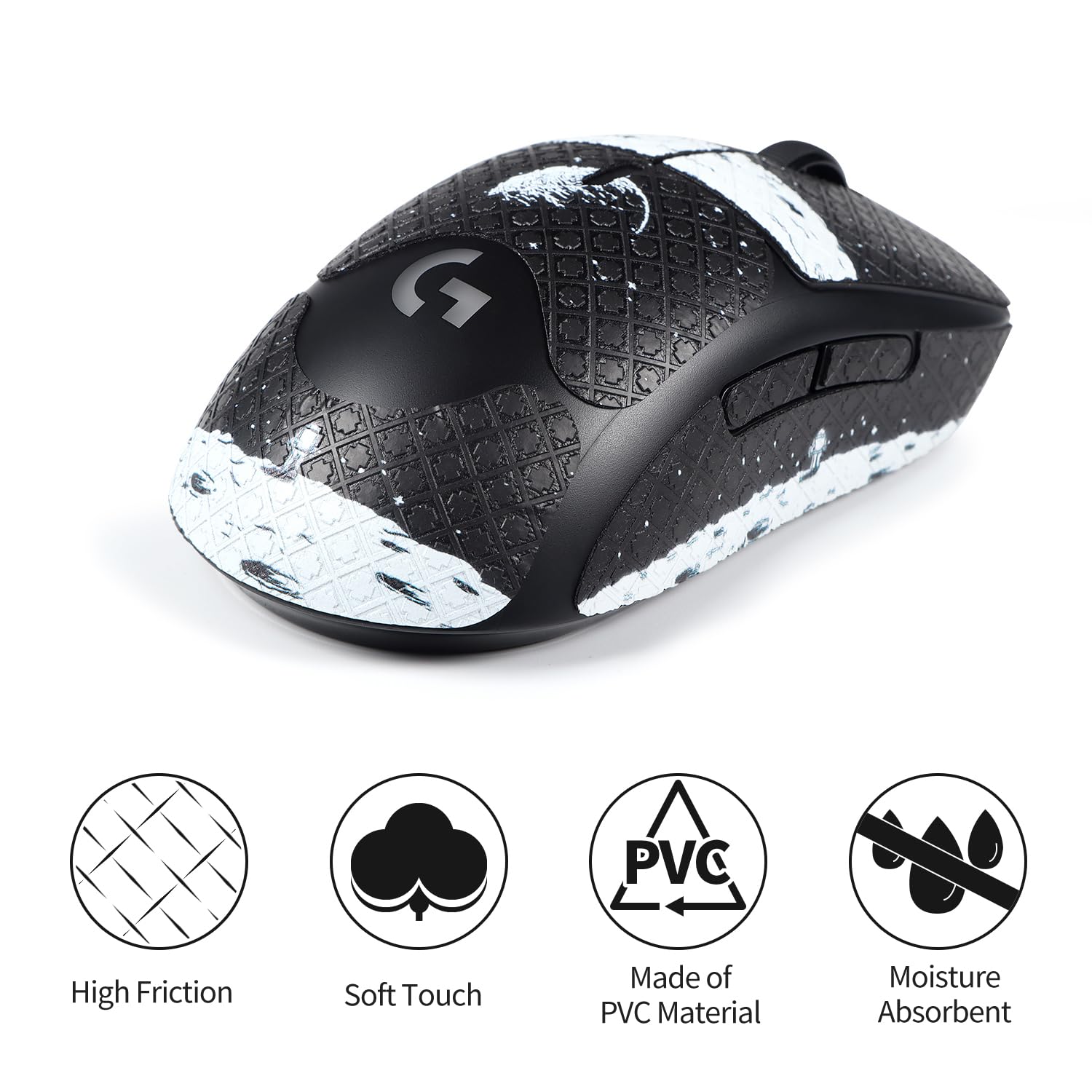 Immoenuc Mouse Grip Tape For Logitech G Pro Wireless Mouse Anti Slip Skin Self Adhesive,Pre Cut,Sweat Resistant Game Mouse Acces