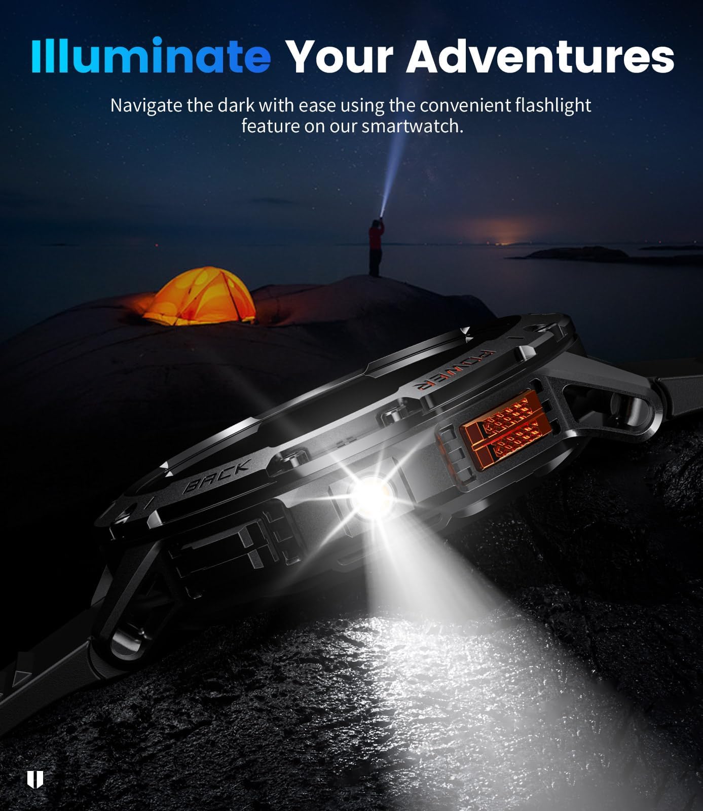 Military Smart Watch For Men (Answer/Make Calls), Rugged Smartwatch With Flashlight/40 Days Battery/Heart Rate/Spo2/Sleep Monito