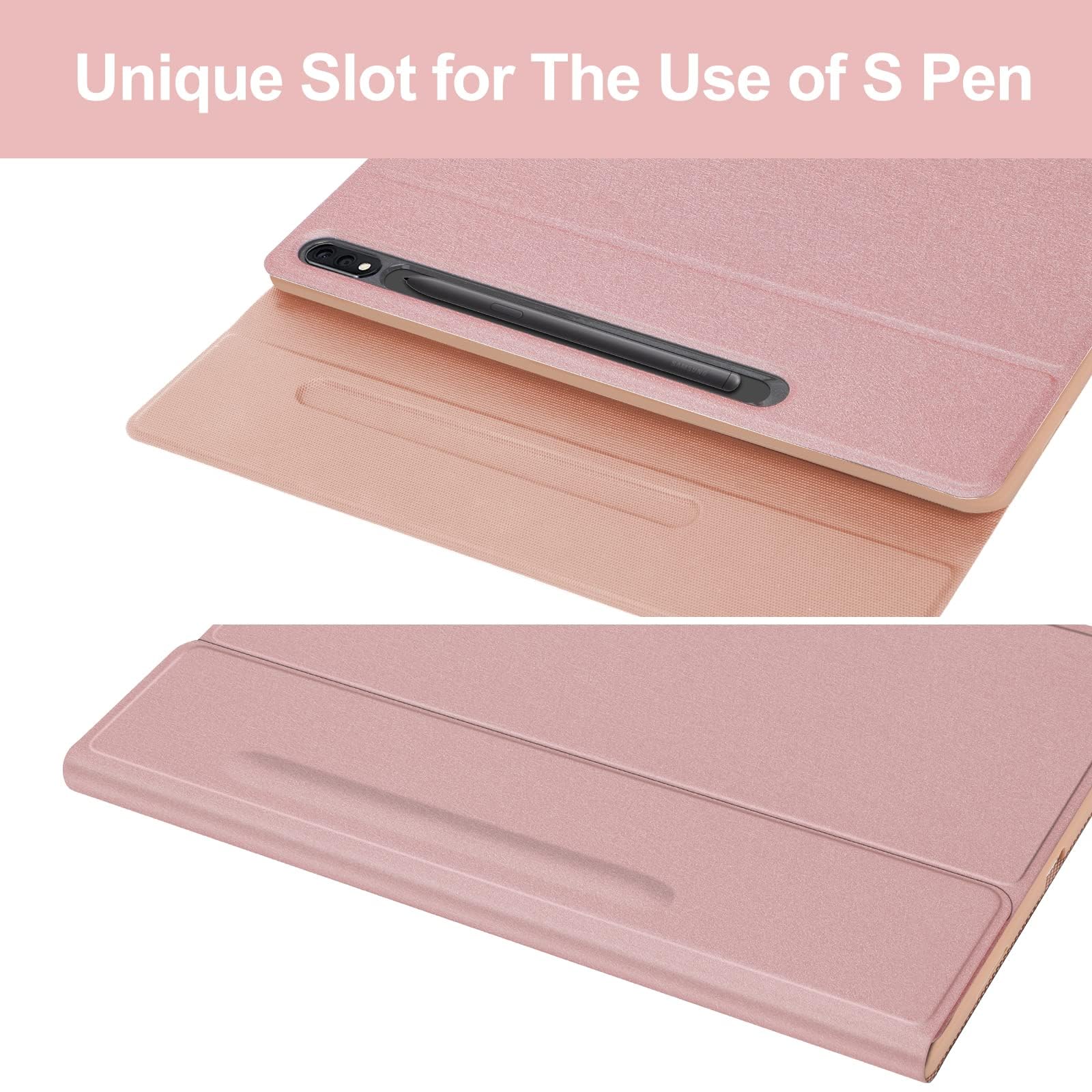 For Samsung Galaxy Tab S8+/S7 Fe/S7 Plus Keyboard Case 12.4 Inch  Detachable Bluetooth Backlit Keyboard, Slim Multi Angle Cover