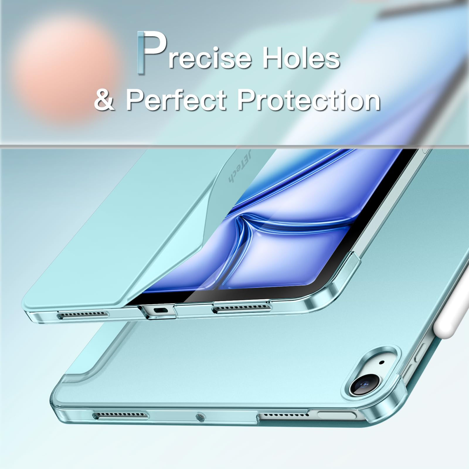 Jetech Case For Ipad Air 13-Inch M2 (2024), Slim Stand Hard Back Shell Smart Cover With Auto Wake/Sleep (Blue)