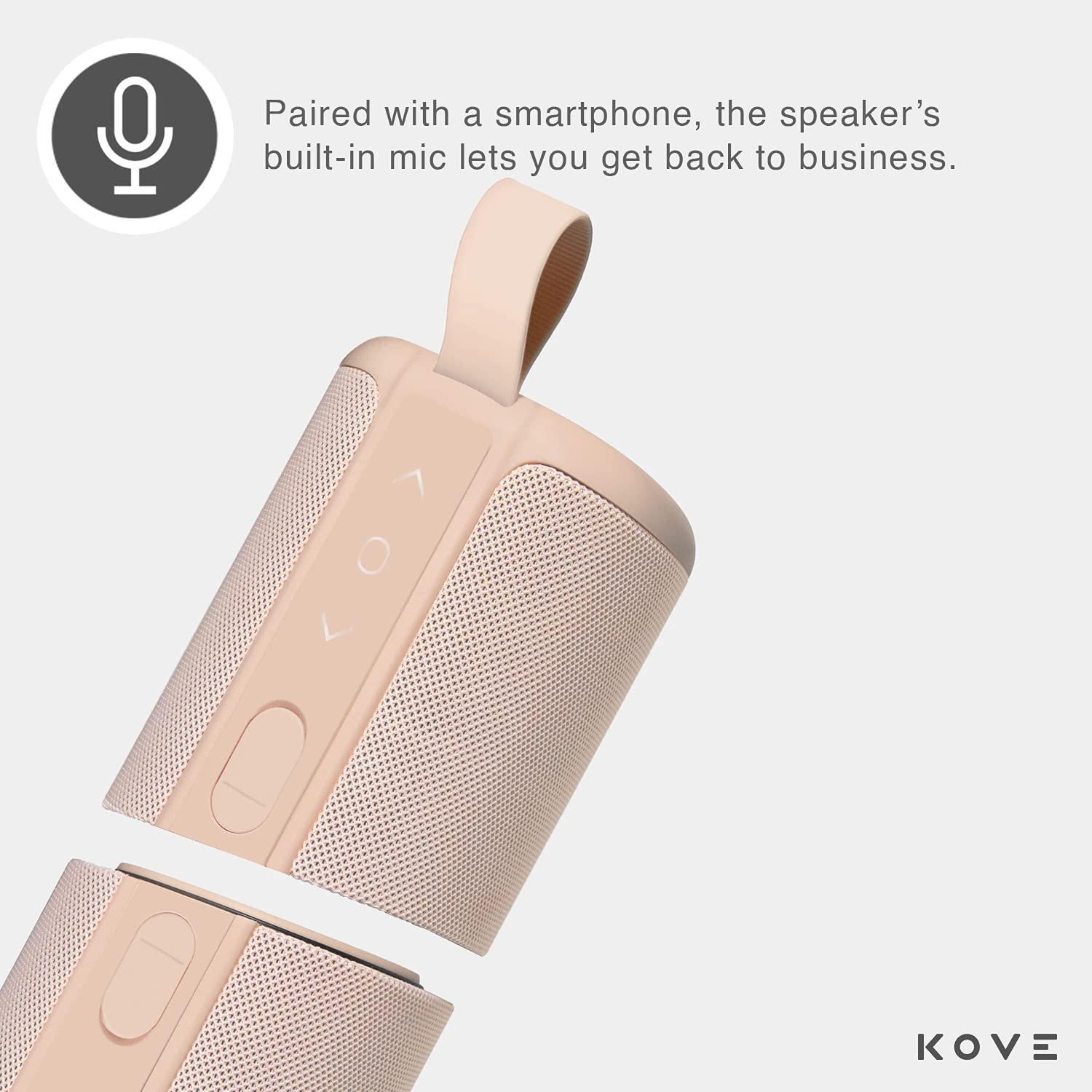 Kove Commuter 2 Portable Speaker   Terracotta Speakers, Wireless With Hd Louder Volume, Deep Bass Subwoofer, Microphone, Ipx7 Wa