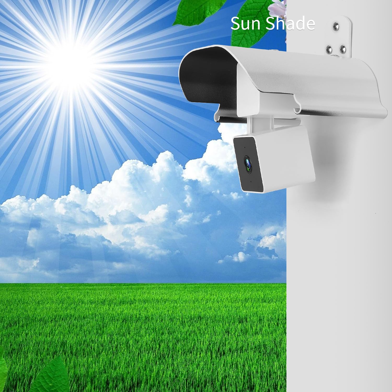 Uogw Wall Mount For Wyze Cam V4,Wyze Cam Pan V3/V2/V1,Weatherproof Protective Cover,Aluminum Alloy Sun Rain Shade Cover Mount,Camera Not Included (1 Pack White)