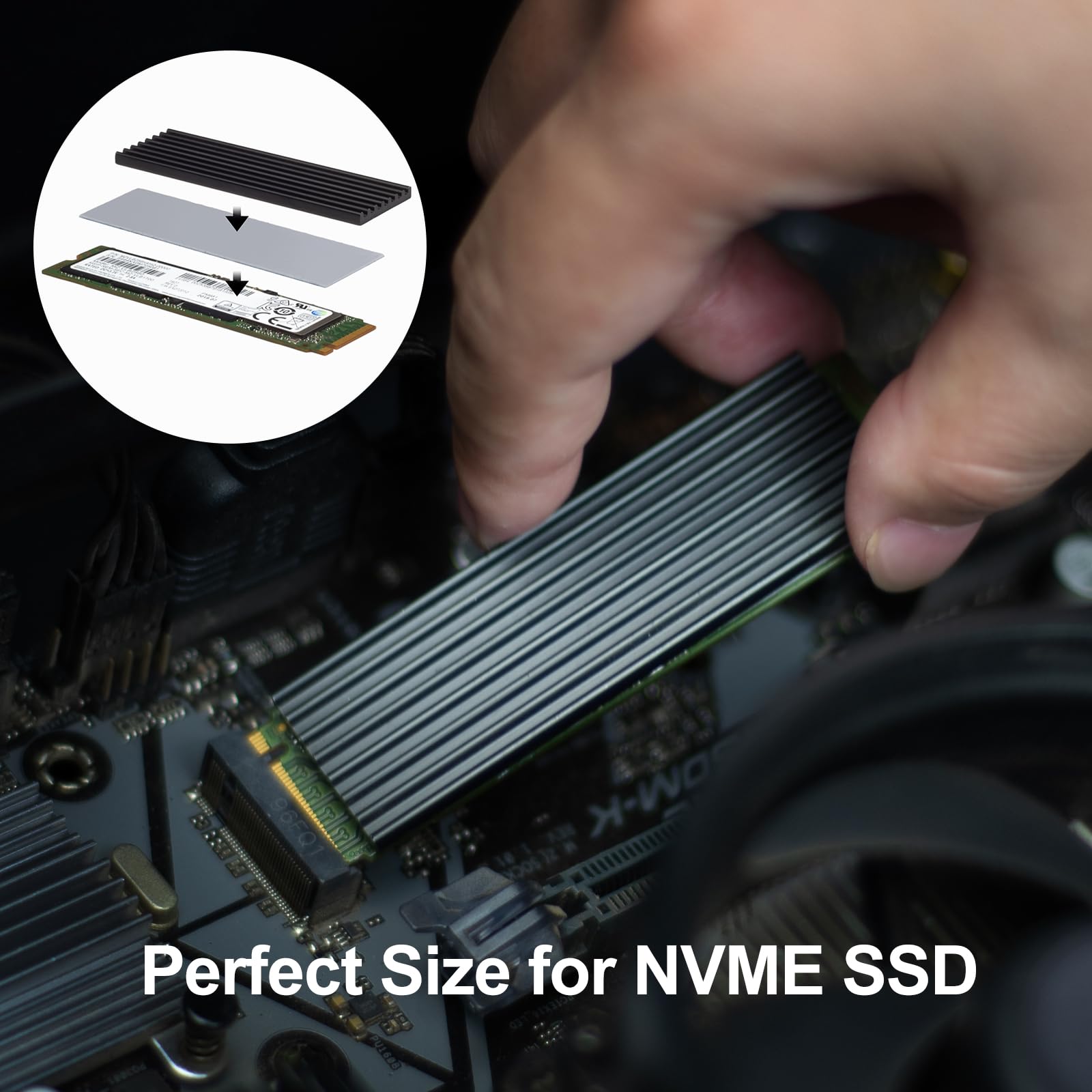 3 Pack 13W/M.K Thermal Pads, 70 X 20Mm 0.5Mm 1Mm 1.5Mm Highly Efficient Thermal Conductivity Silicone Cooling Pads For Laptop He