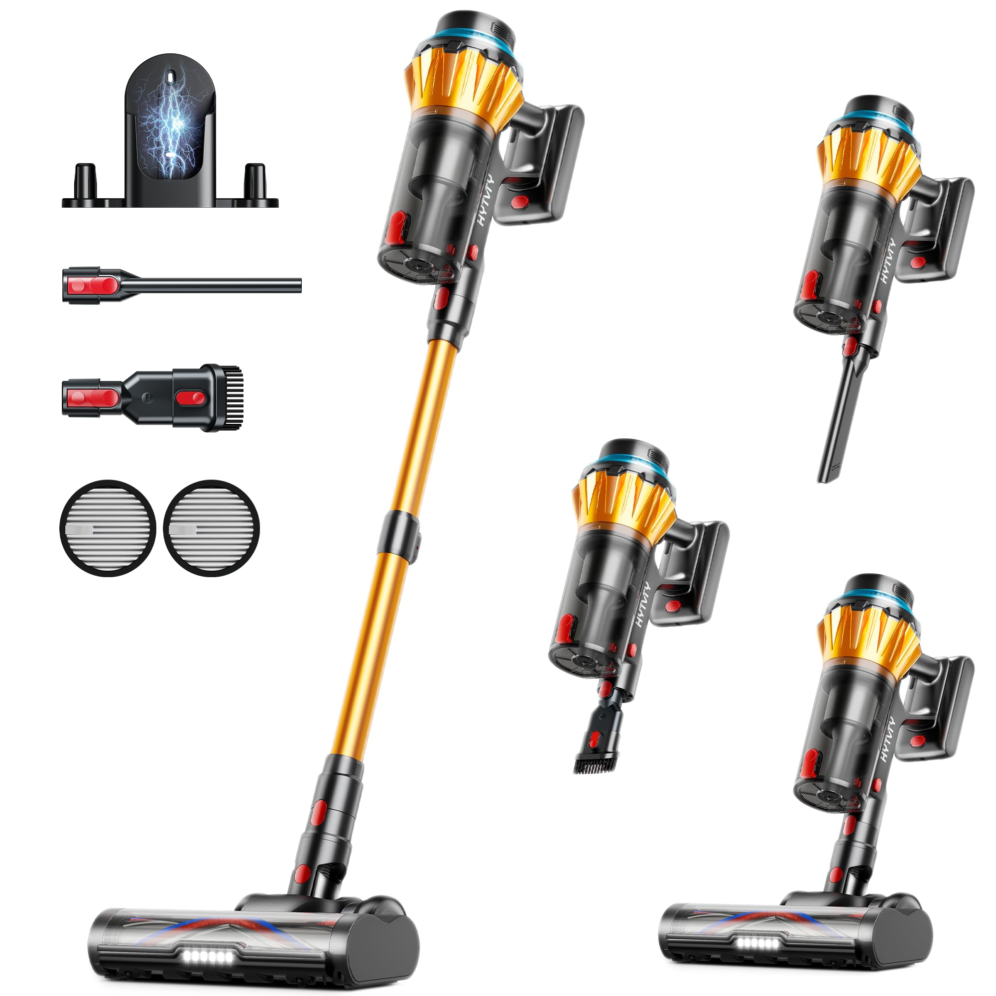Cordless Vacuum Cleaner, 650W/60Kpa/70 Mins Cordless Stick Vacuum, SelfStanding Wireless Vacuum with LED Displsy, 1.8L Dust Cup